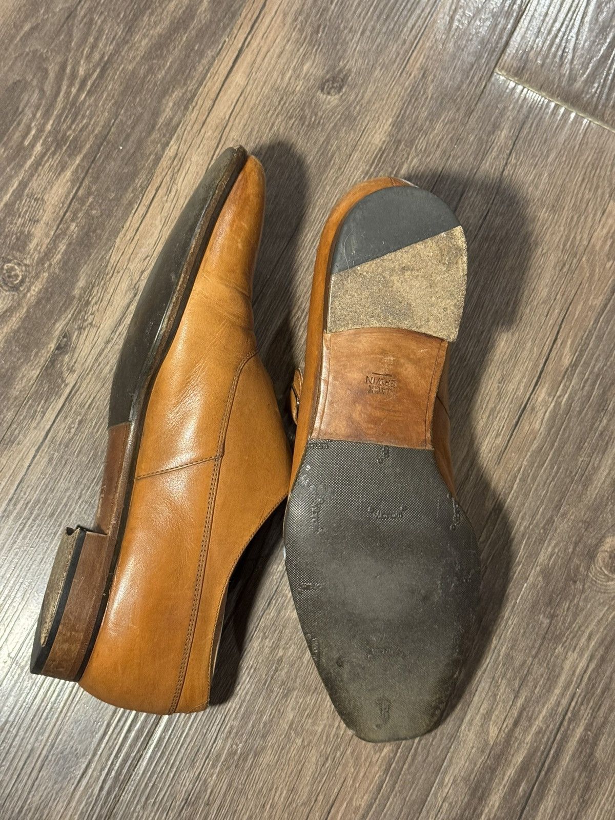 Jack Erwin Jack Erwin Brown Leather Monk Strap Shoes, Made in Portugal Size US 10.5 / EU 43-44 - 4 Thumbnail