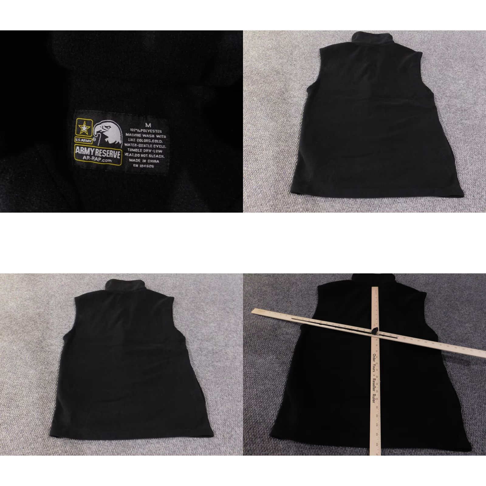 Vintage U.S. Army Reserve Vest Mens Medium Black Fleece Full Zip Embroidered Logo AR-RAP Size US M / EU 48-50 / 2 - 8 Thumbnail
