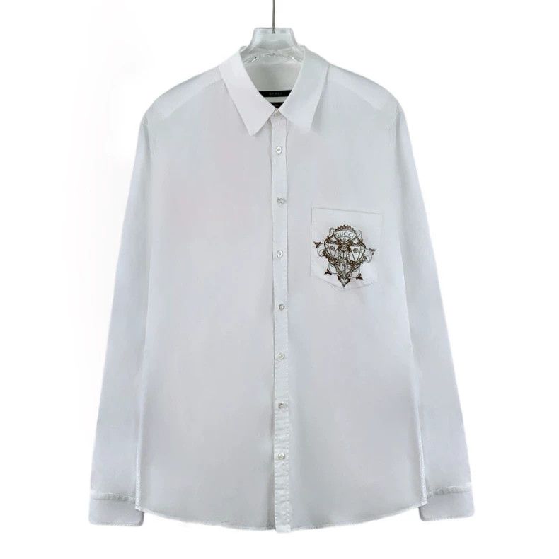 Gucci Gucci Size 39 White pocket print design cotton lapel singl Size US XXS / EU 40 - 1 Thumbnail