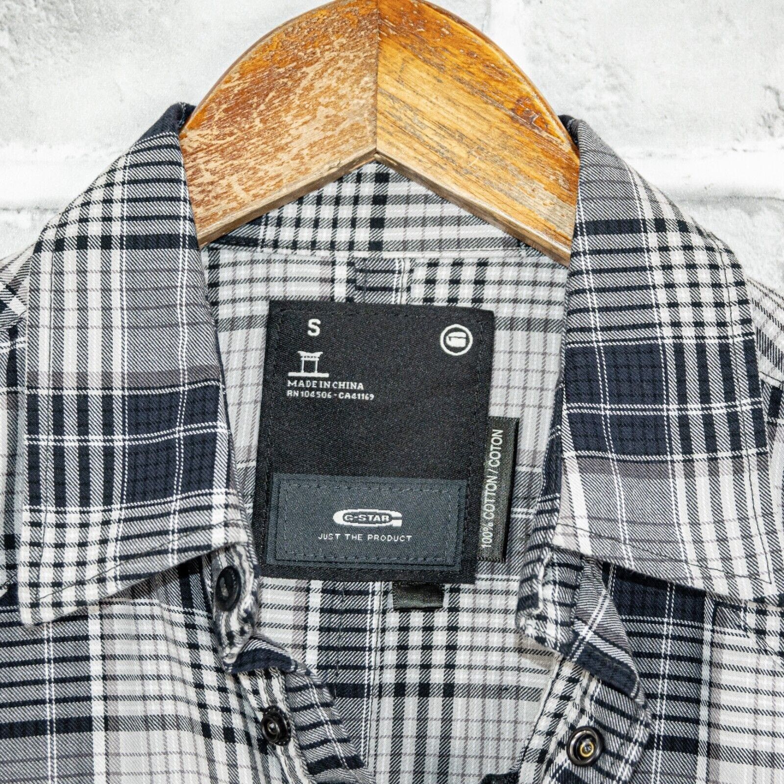 G-Star G Star RAW Men's Zip & Snap Button up Shirt Gray Plaid Small Size US S / EU 44-46 / 1 - 4 Thumbnail