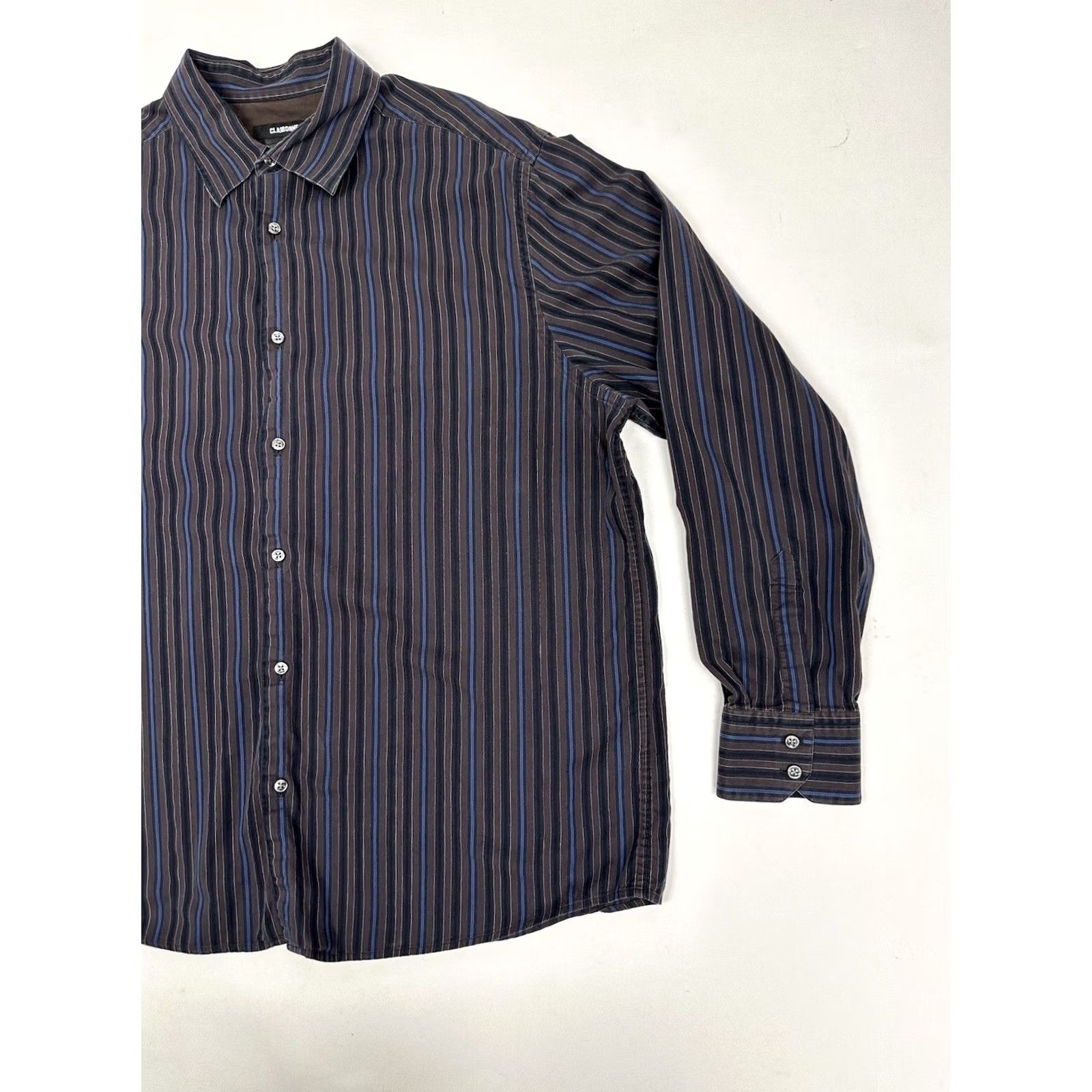 Liz Claiborne Claiborne Button Shirt Long Sleeve Striped Cotton Modern Fit Men's Adult Sz 2XL Size US XXL / EU 58 / 5 - 7 Thumbnail