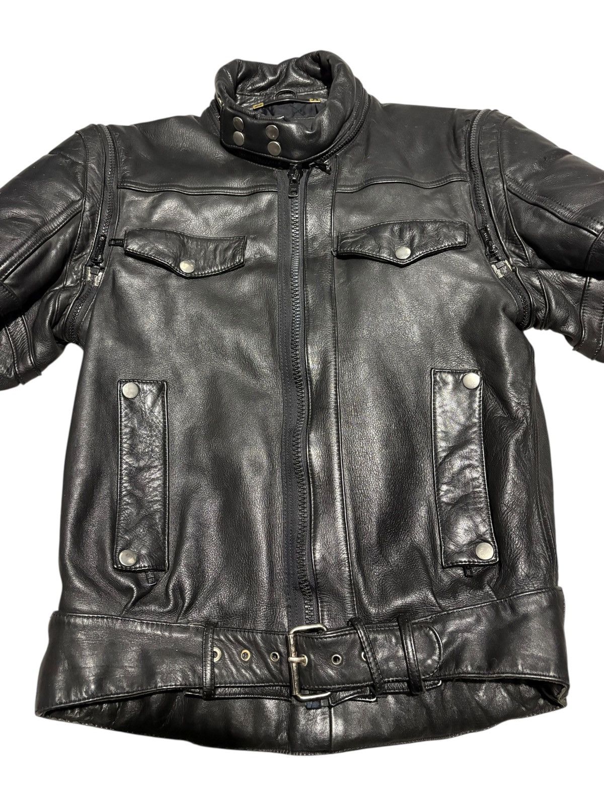 Vintage Vintage German Leather Motorcycle Jacket Etches Leder padded Size US S / EU 44-46 / 1 - 7 Thumbnail