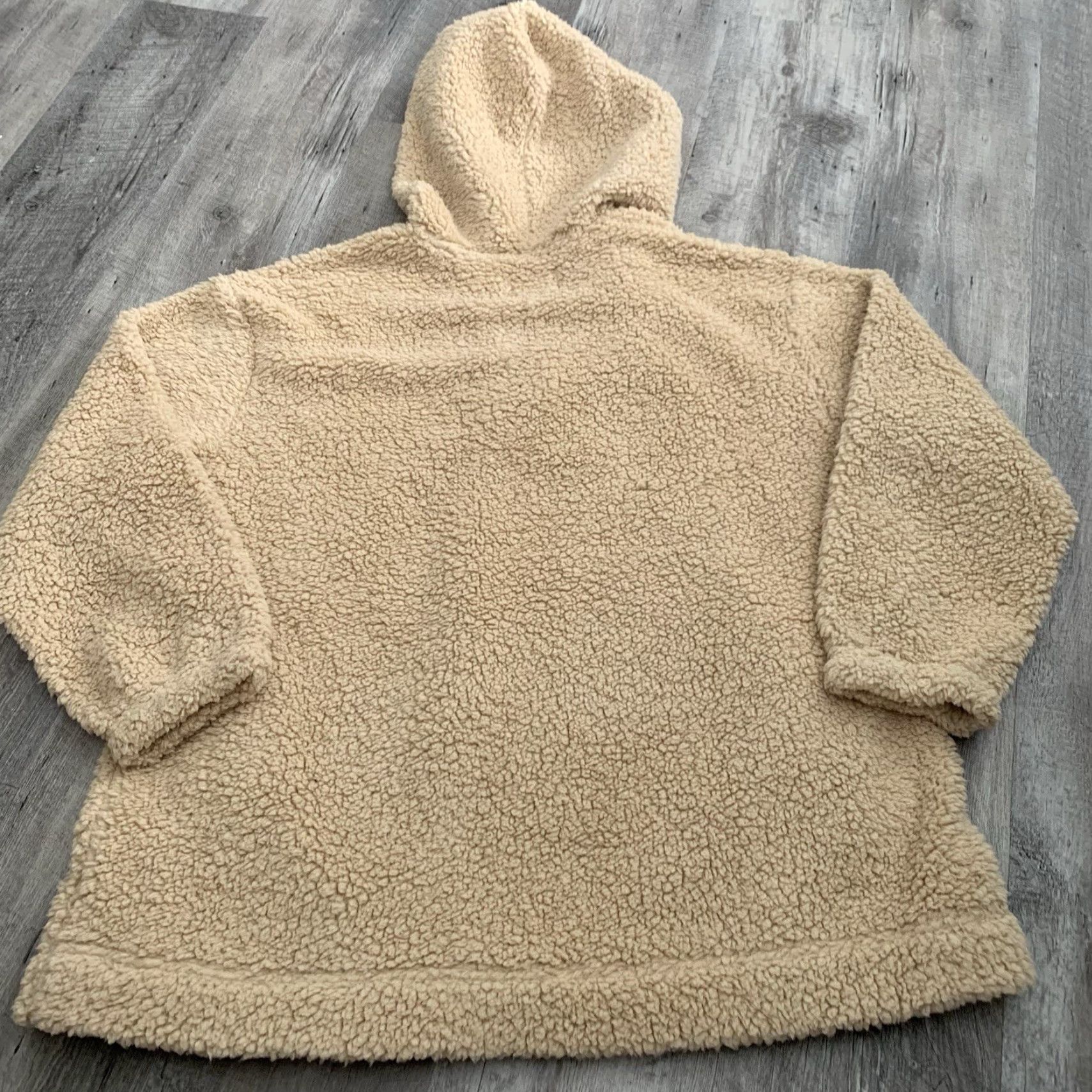 Vintage Koolaburra by UGG Womens XL Teddy Bear Sherpa Hoodie Jacket Tan Camel Pockets Size XL / US 12-14 / IT 48-50 - 5 Thumbnail