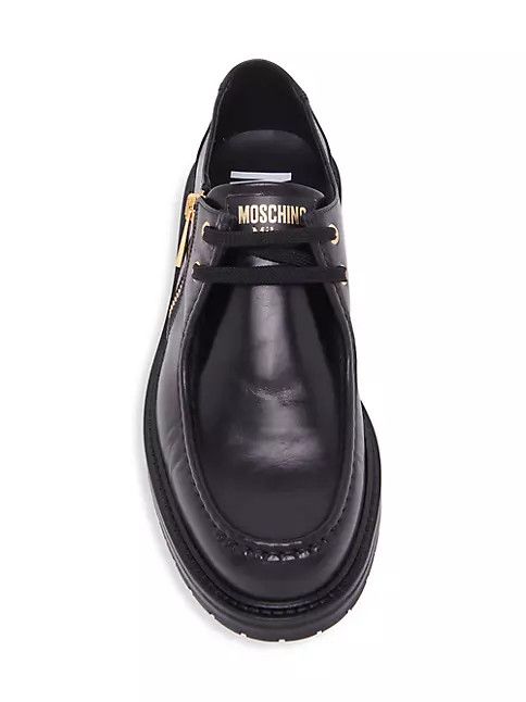 Moschino o1y0225 Leather Laced Shoes in Black Size US 11 / EU 44 - 6 Thumbnail