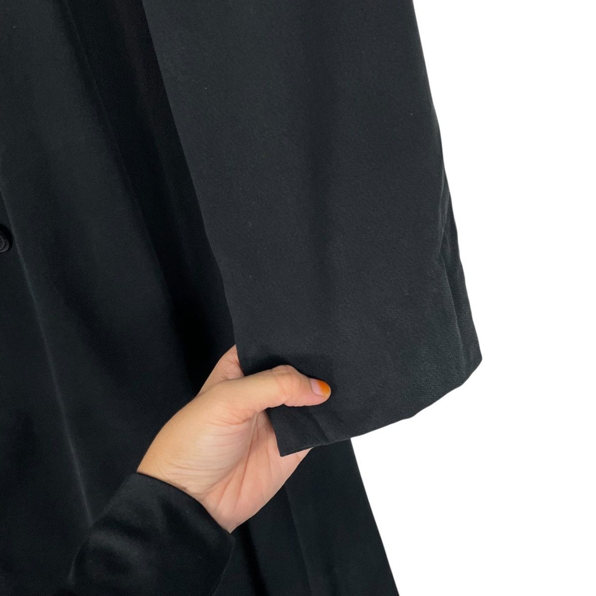 Japanese Brand Soffio Black Double Breasted Coat Size L / US 10 / IT 46 - 14 Thumbnail