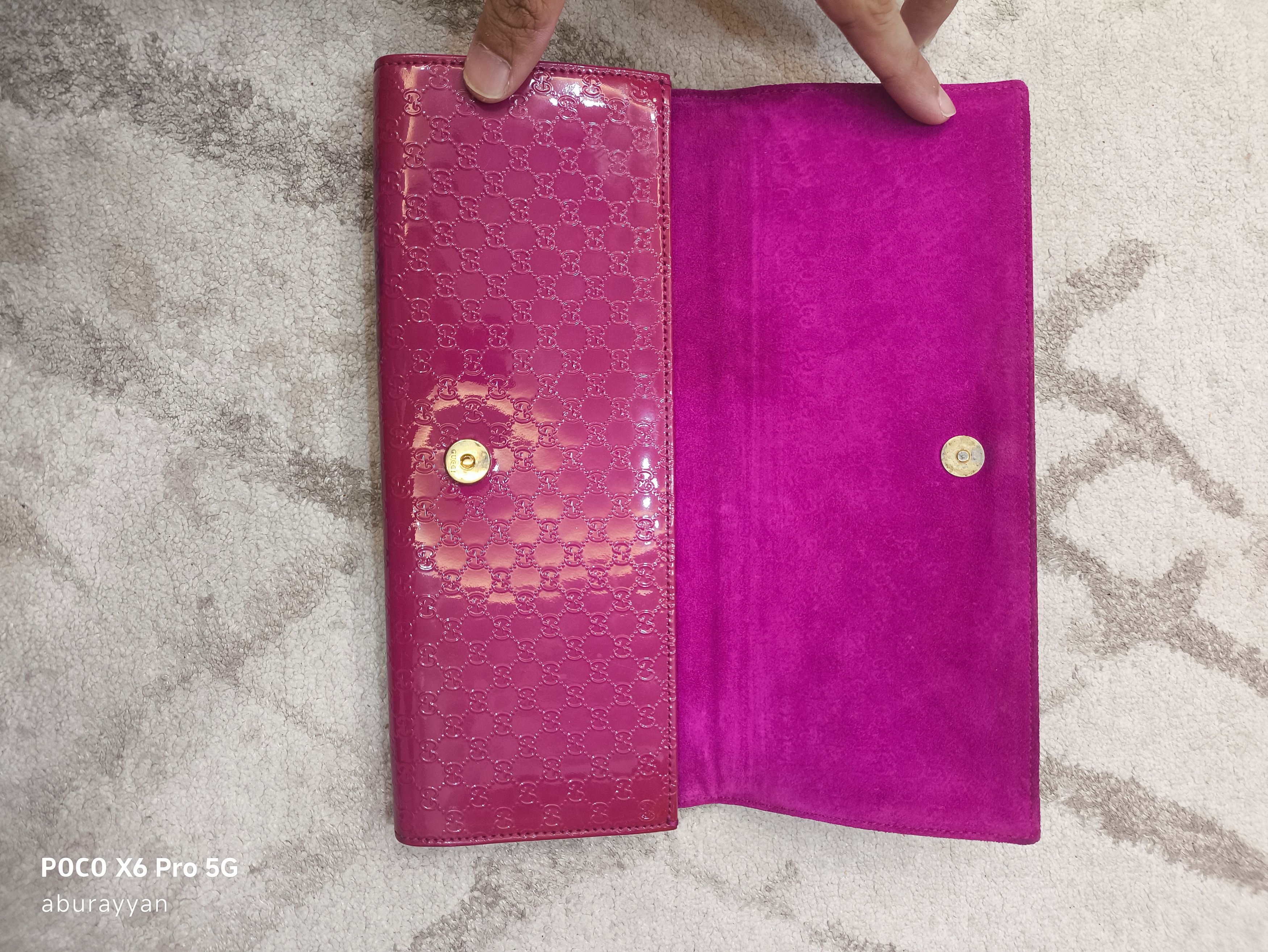 Gucci Gucci Micro Guccissima Pink Patent Leather Clutch Bag Size ONE SIZE - 9 Thumbnail