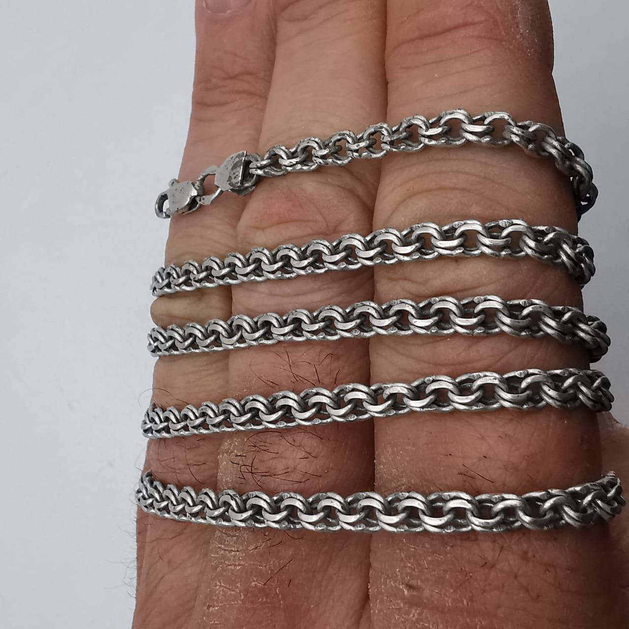 Sterling Silver Vintage Chain, 925 Sterling Silver, Signed 22.47g Size ONE SIZE - 8 Thumbnail