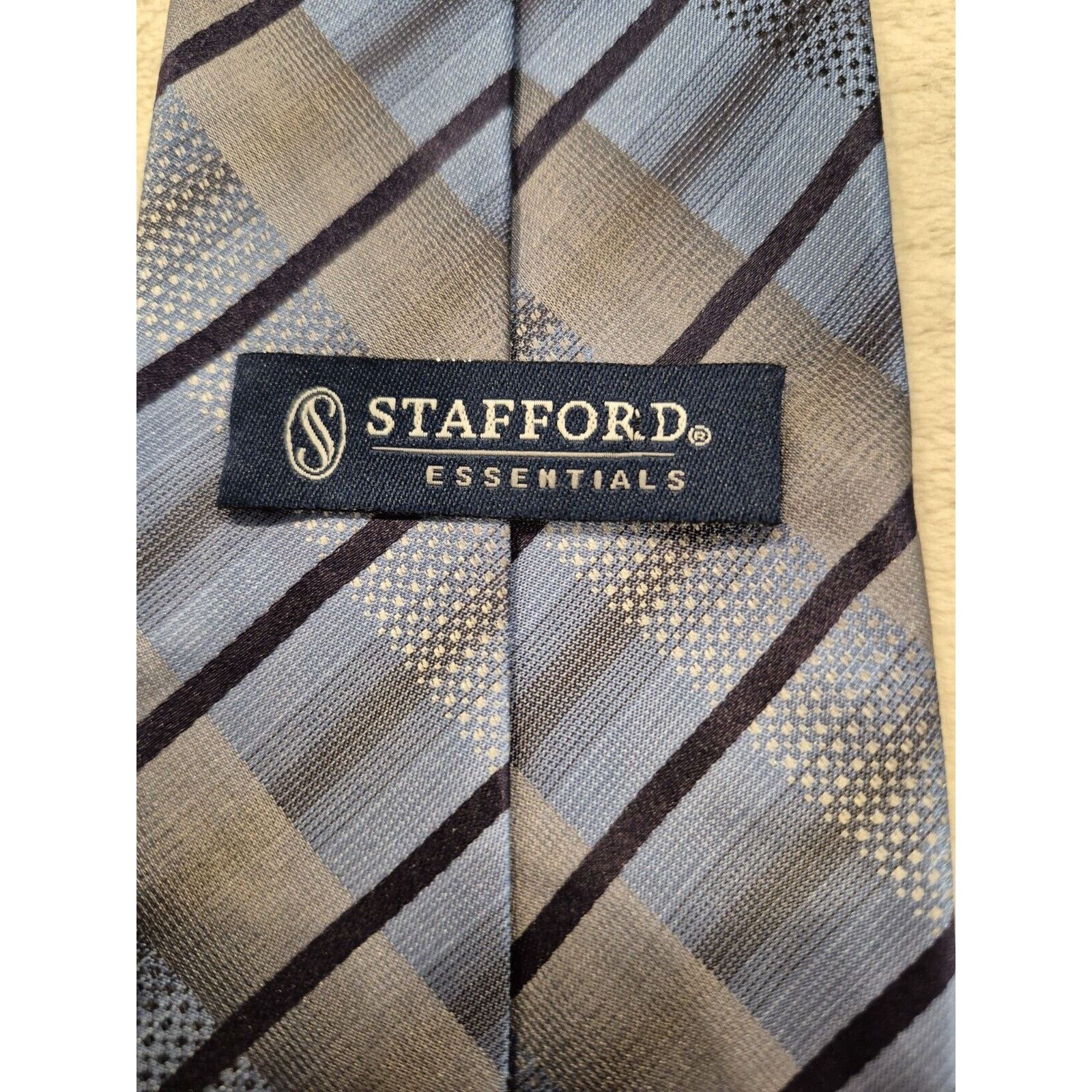 Brooksfield Stafford Essentials Tie Mens 100% Imported Silk USA Made Size ONE SIZE - 4 Thumbnail