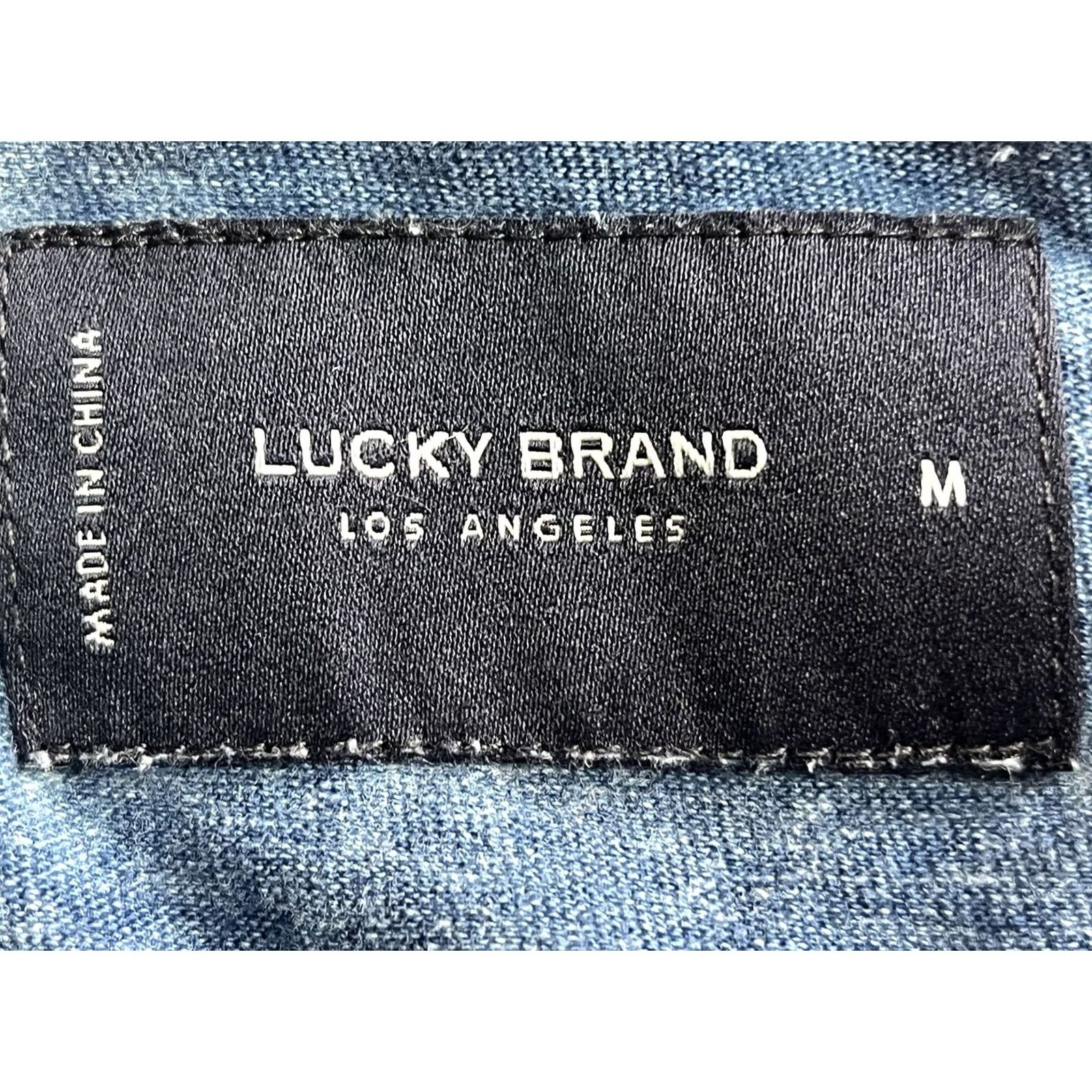 Vintage Lucky Brand Mens Medium Blue Polo Shirt Western Aztec Tribal Size US M / EU 48-50 / 2 - 5 Thumbnail