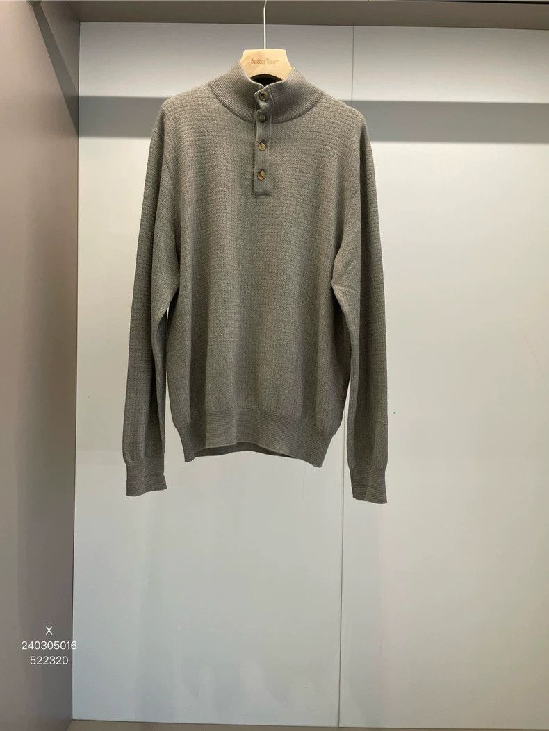 Loro Piana LORO PIANA Green bean paste, silk and cashmere sweater Size US XXL / EU 58 / 5 - 1 Thumbnail
