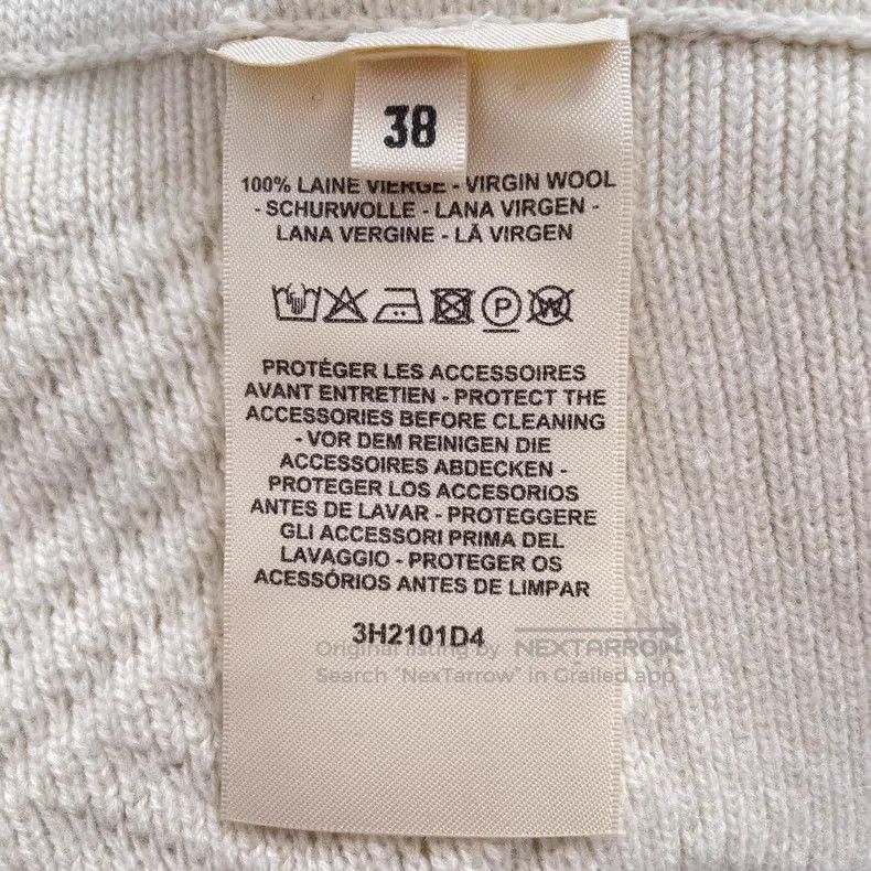Hermes Hermes Beige knit letter jacquard all-printed wool long-sl Size XS / US 0-2 / IT 36-38 - 7 Thumbnail