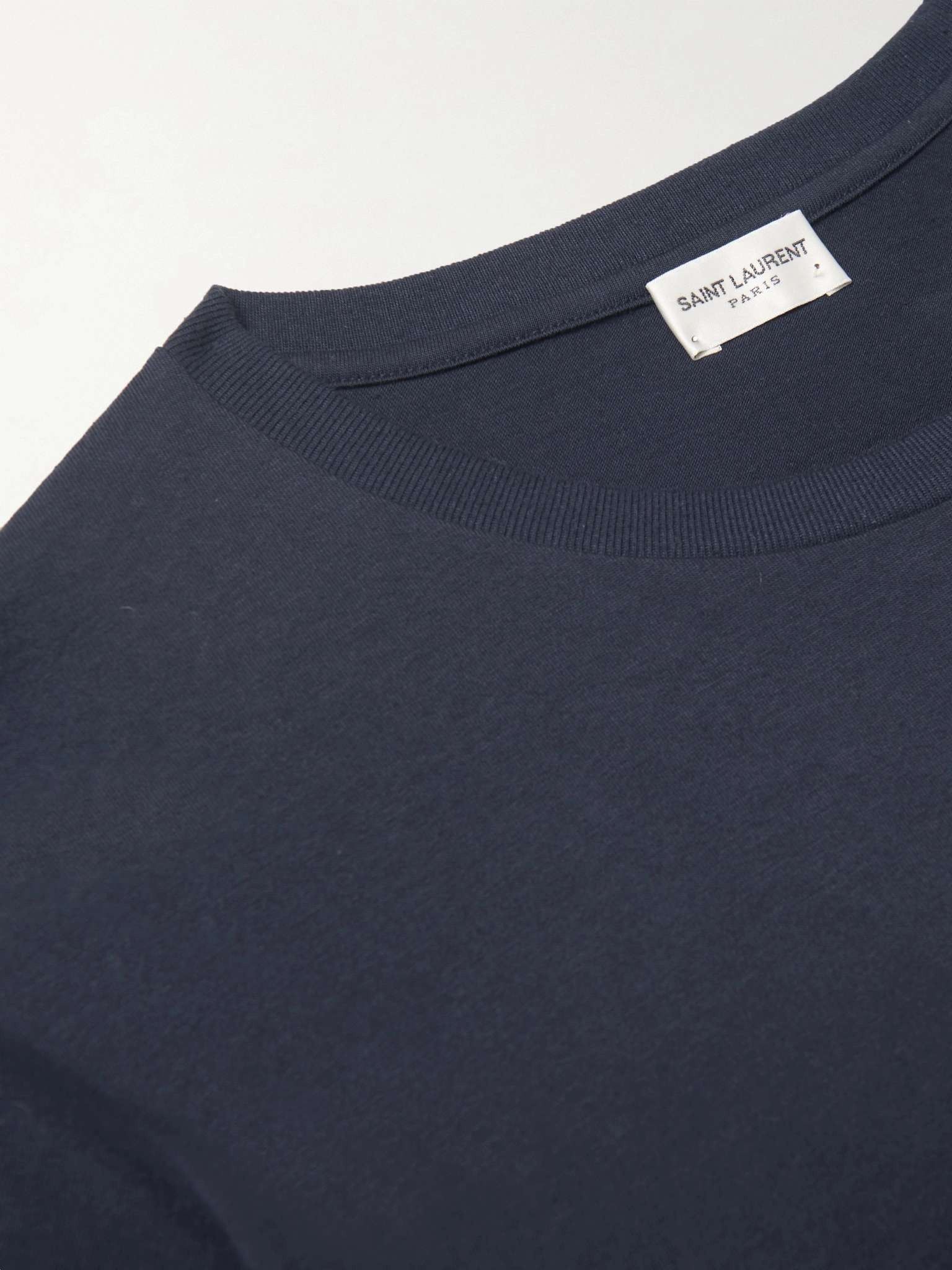 Saint Laurent Paris o1tr1nto0325 663278 Logo-Print T-Shirt in Blue Size US M / EU 48-50 / 2 - 4 Thumbnail