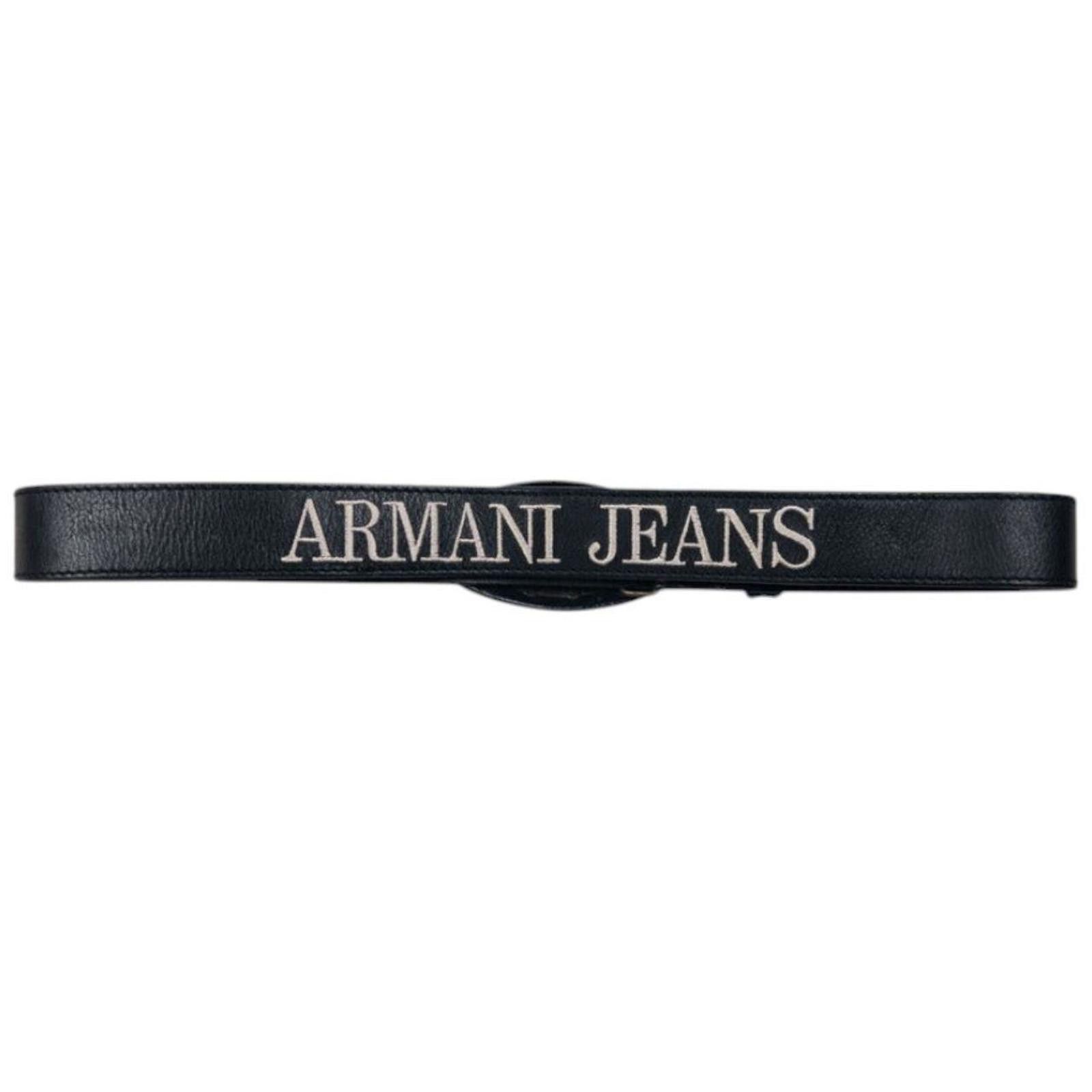 Armani Vintage Armani Jeans Embroidered Leather Belt Size W38 Size ONE SIZE - 2 Thumbnail