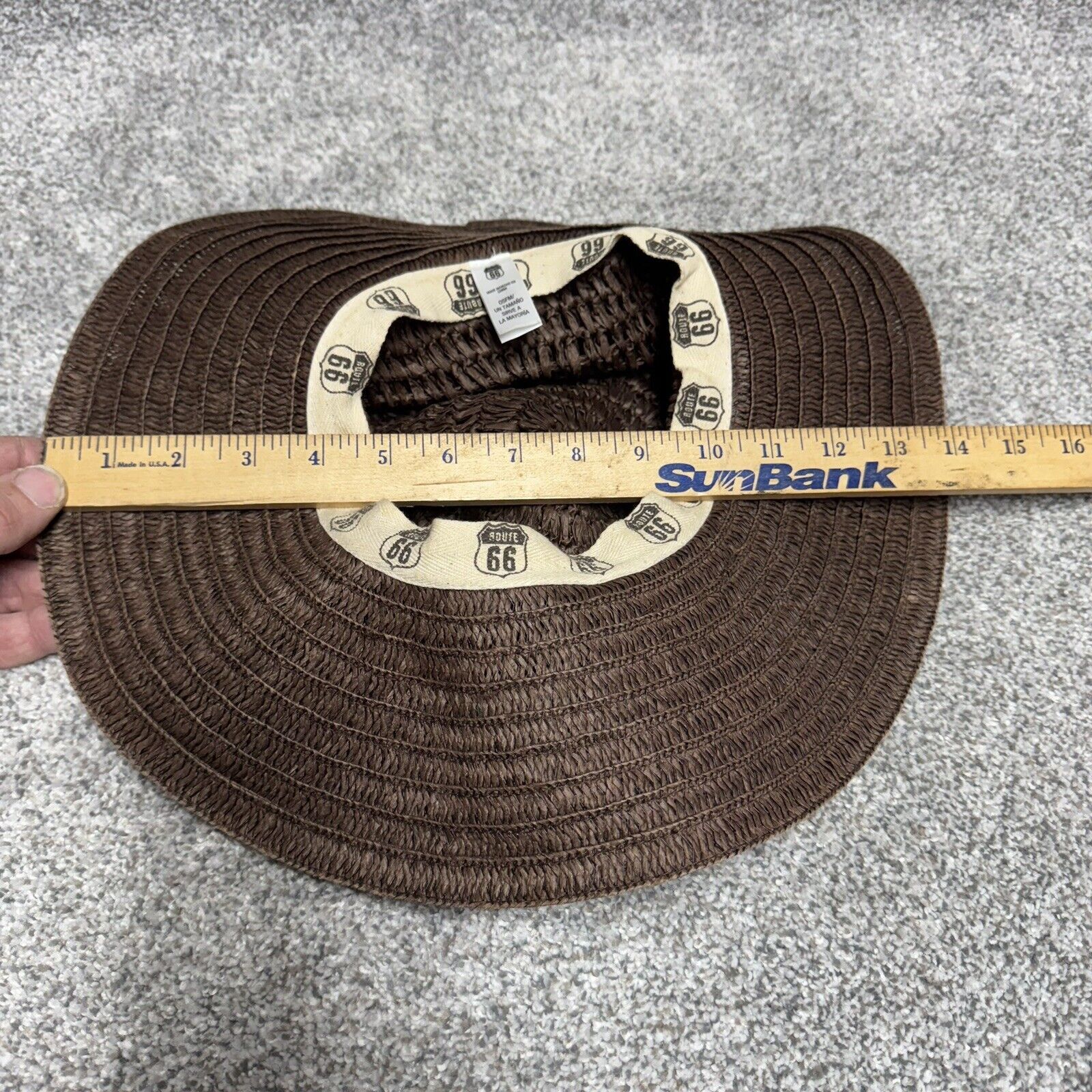 Route 66 Route 66 Y2K Straw Sun Hat Floppy Beach Road Trip Retro 70s Size ONE SIZE - 8 Thumbnail