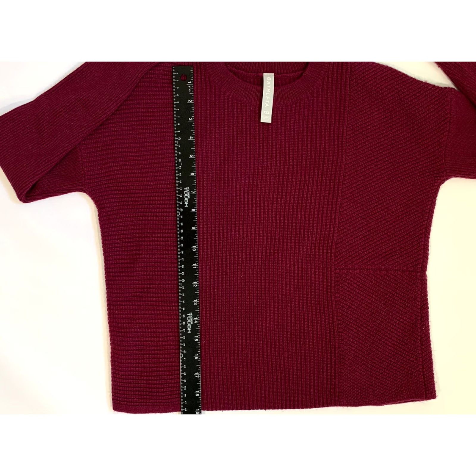 Athleta Athleta Sweater Ribbed Wool Cashmere XXS Crew Neck Long Sleeve Red Solid Pullover Women Size XXS / US 00 / IT 34 - 4 Thumbnail