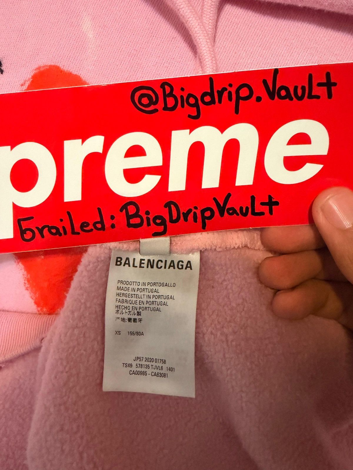 Balenciaga I Love You-Pink Balenciaga Distressed hoodie Size US XS / EU 42 / 0 - 7 Thumbnail