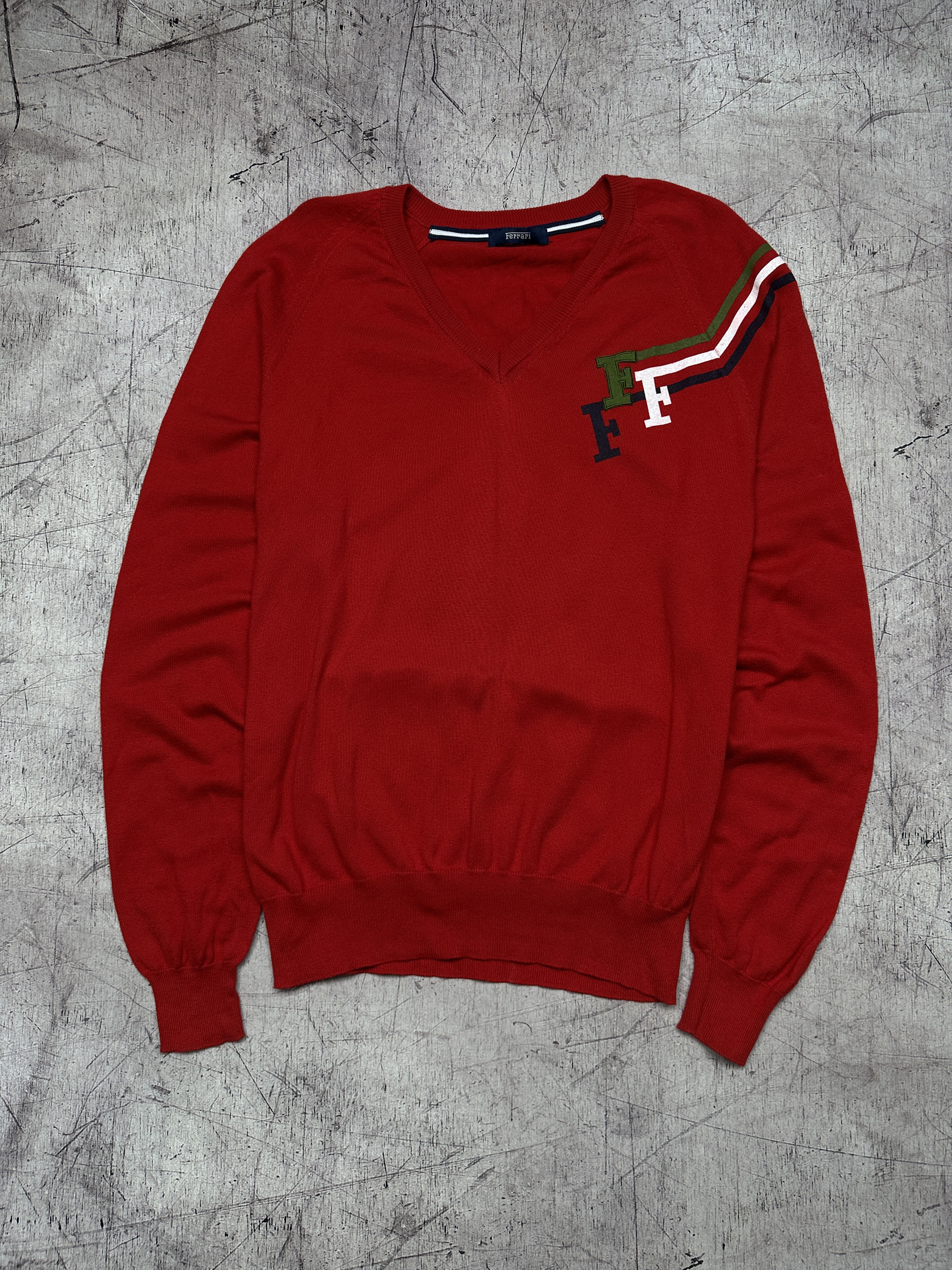 Ferrari Ferrari Vintage Mens V-Neck Sweater Size US L / EU 52-54 / 3 - 1 Thumbnail