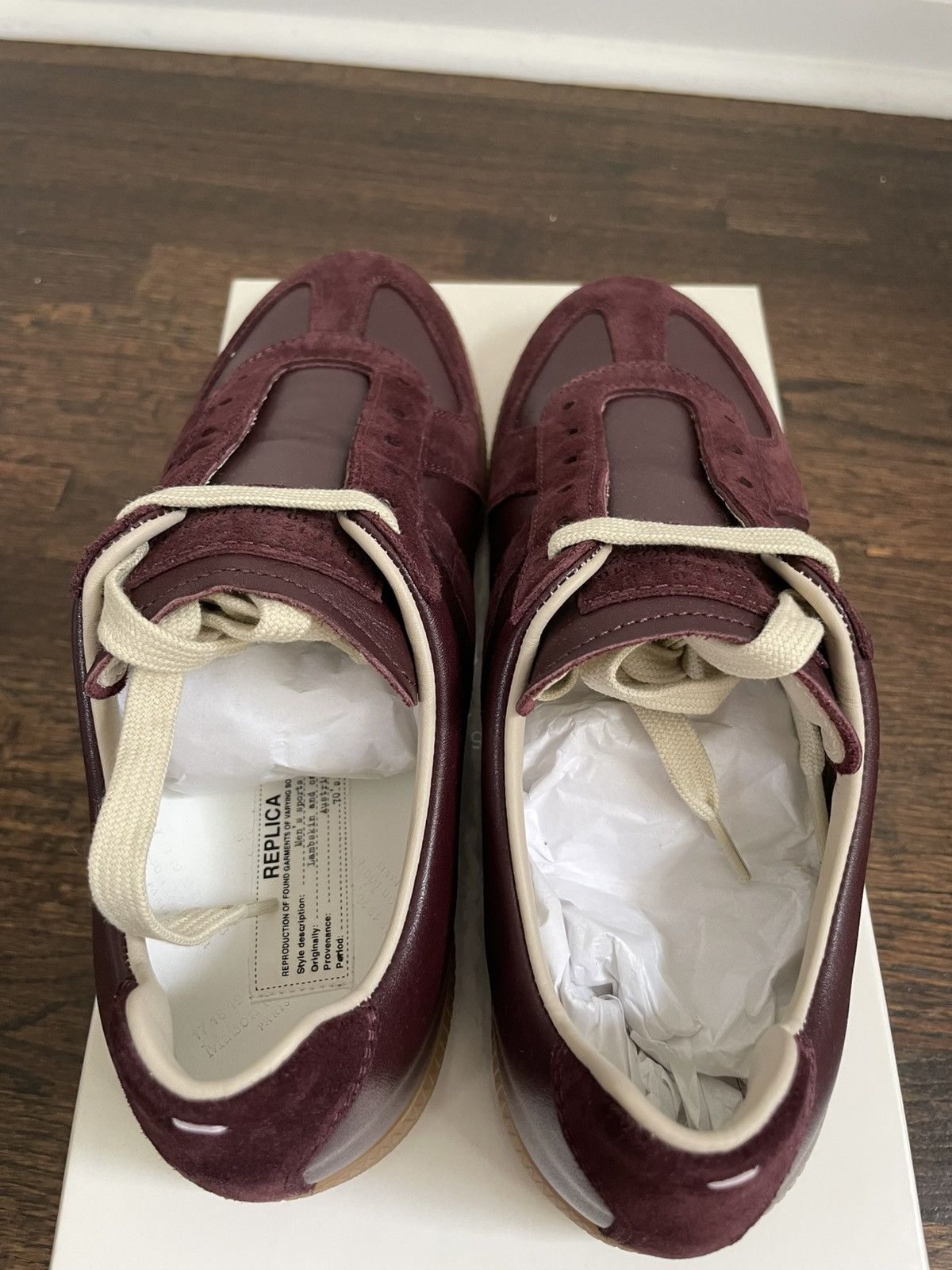 Maison Margiela Maison Margiela Replica Low Top ‘Deep Red’ — Size 42EU / 9US Size US 9 / EU 42 - 5 Thumbnail