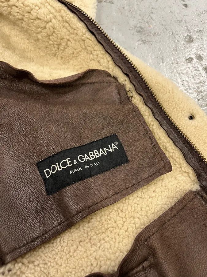 Dolce & Gabbana 2010s Dolce & Gabbana Beige Shearling Leather Jacket Size US S / EU 44-46 / 1 - 10 Thumbnail