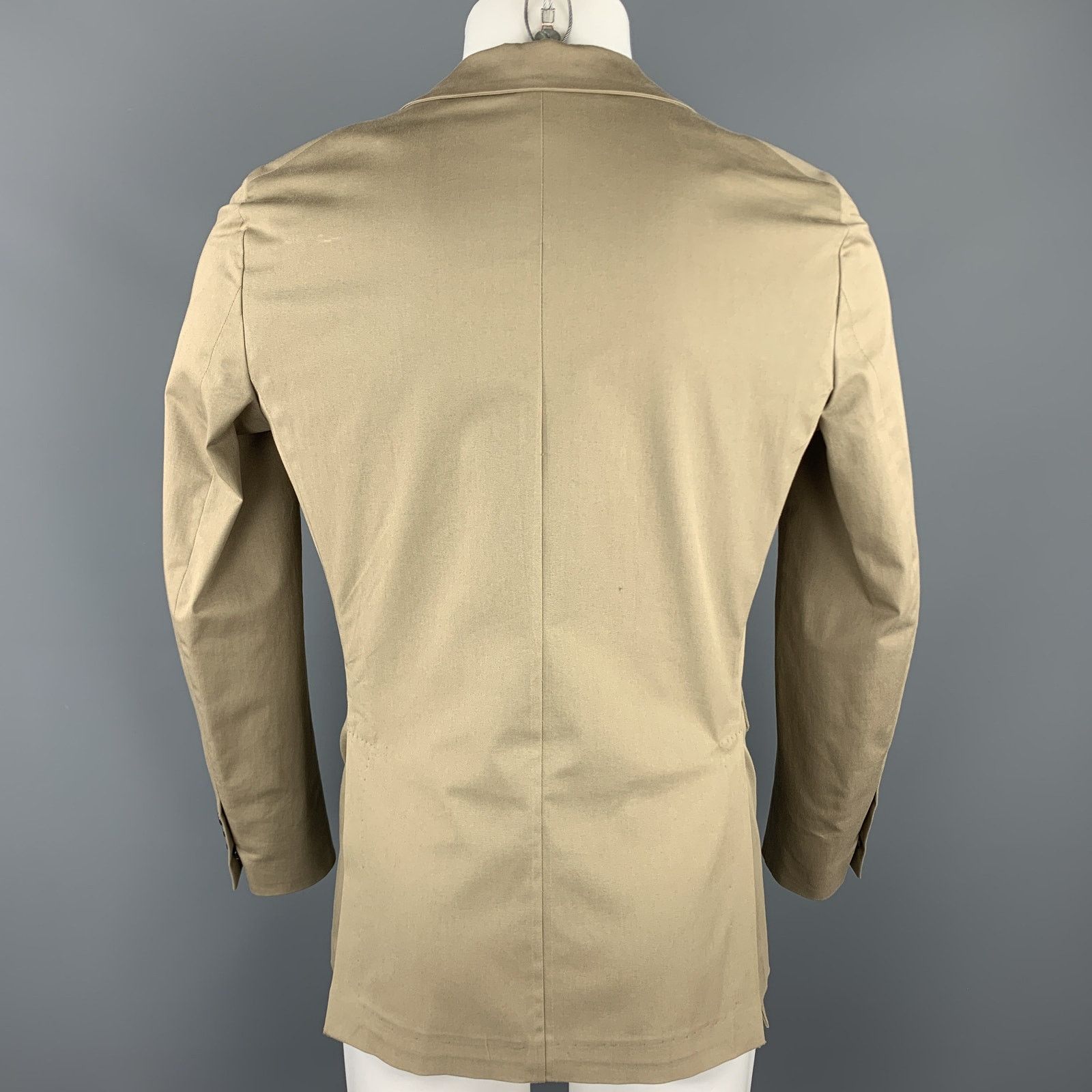 Dsquared2 DSQUARED2 Size 36 Taupe Cotton Blend Notch Lapel Sport Coat Size 36R - 4 Thumbnail