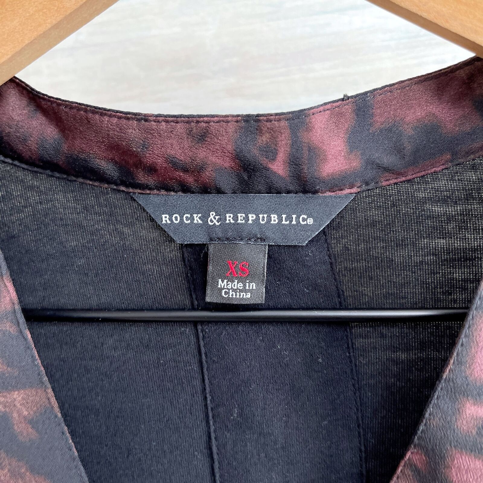 Rock & Republic Rock & Republic Mixed Media Popover Shirt Brown Black XS Size XS / US 0-2 / IT 36-38 - 6 Thumbnail