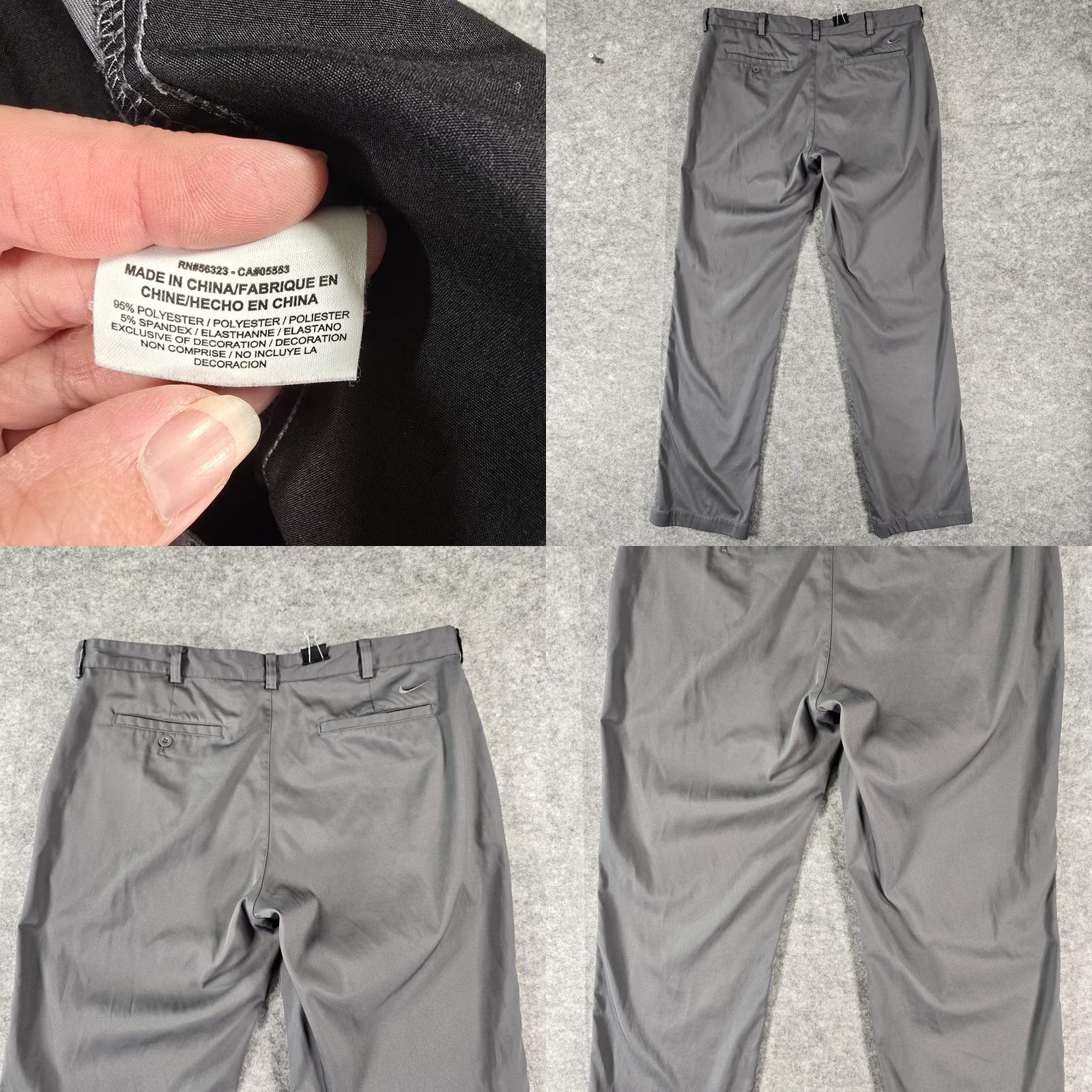 Nike Nike Golf Pants Mens 36x34 Flat Front Chino Gray Lightweight Dri-Fit Size US 36 / EU 52 - 9 Thumbnail