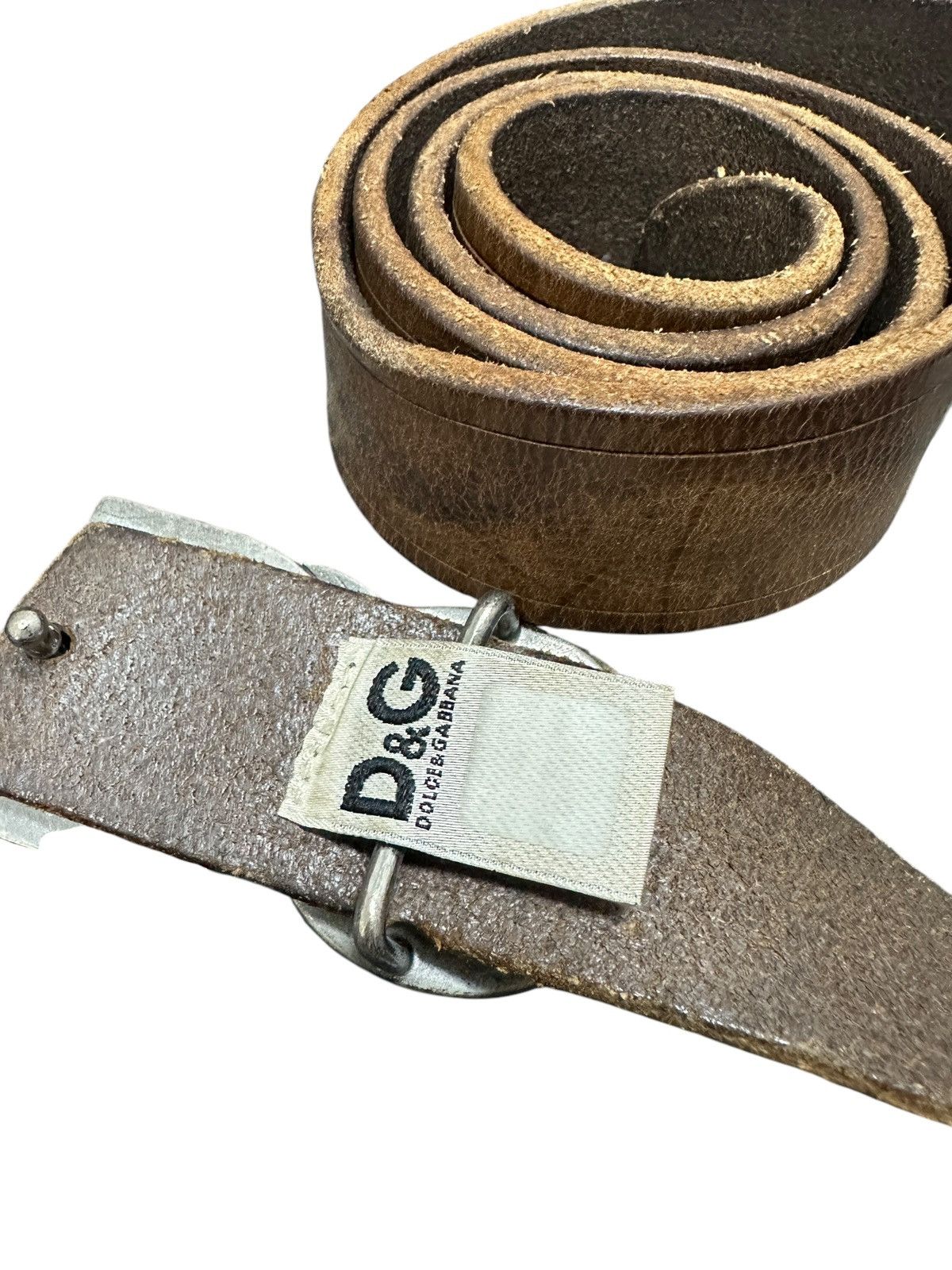 Dolce & Gabbana Vintage Dolce & Gabbana Leather Buckle Belt Metal Logo Size 36 - 2 Thumbnail