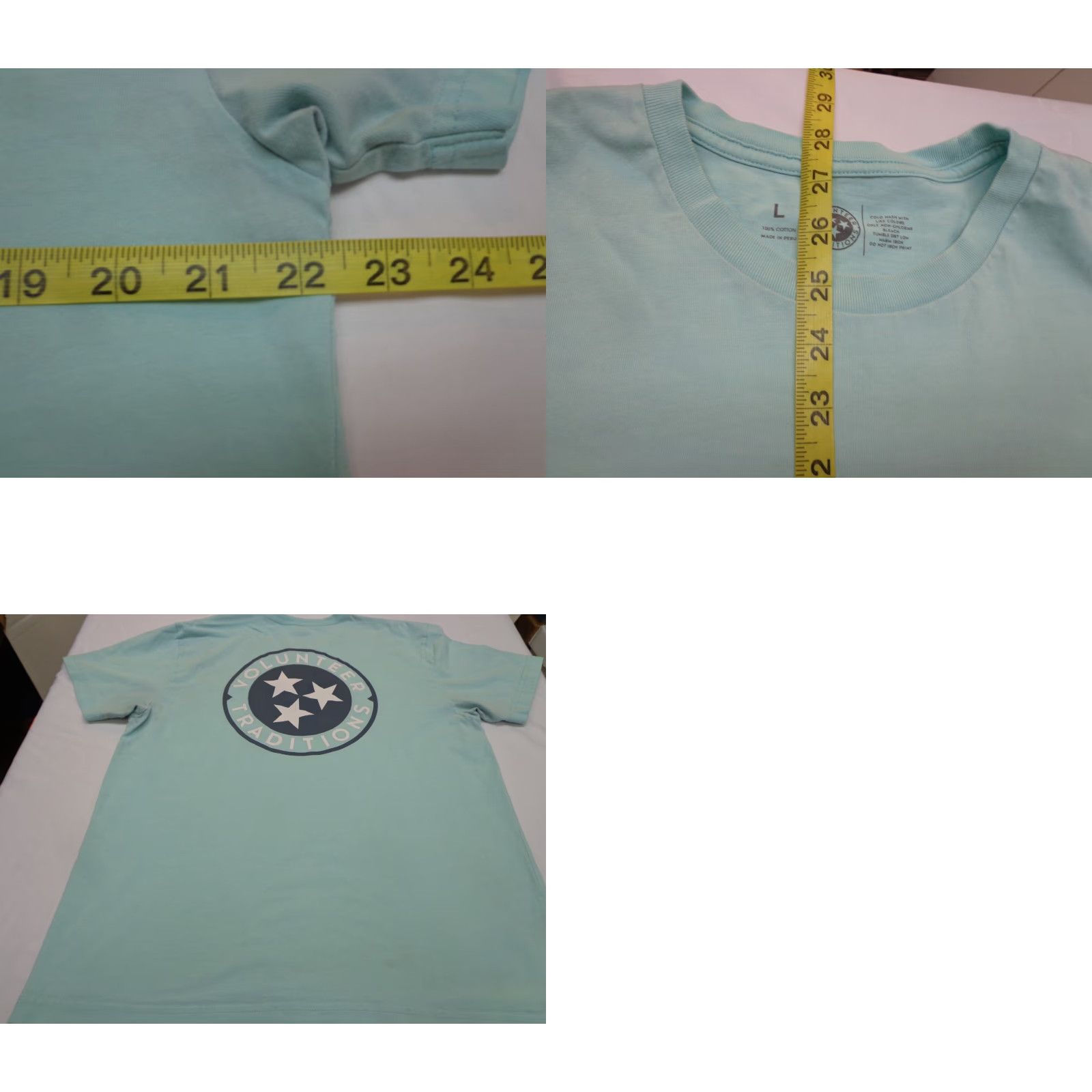 Vintage Volunteer Traditions Tri-Star Graphic Pocket T Shirt - L Mens Blue Size US L / EU 52-54 / 3 - 8 Thumbnail