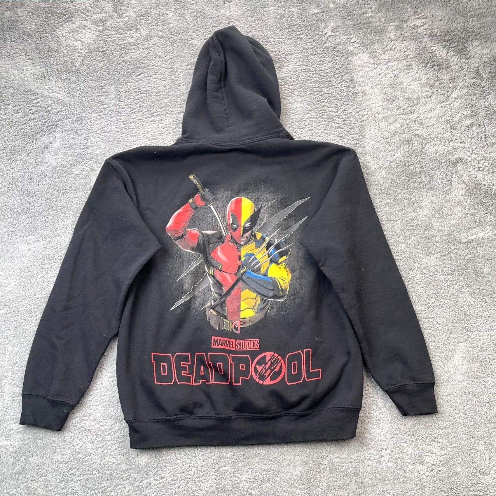 Vintage Deadpool And Wolverine Hoodie Marvel Graphic Print Pullover Mens Medium Black Jacket? Size US M / EU 48-50 / 2 - 4 Thumbnail