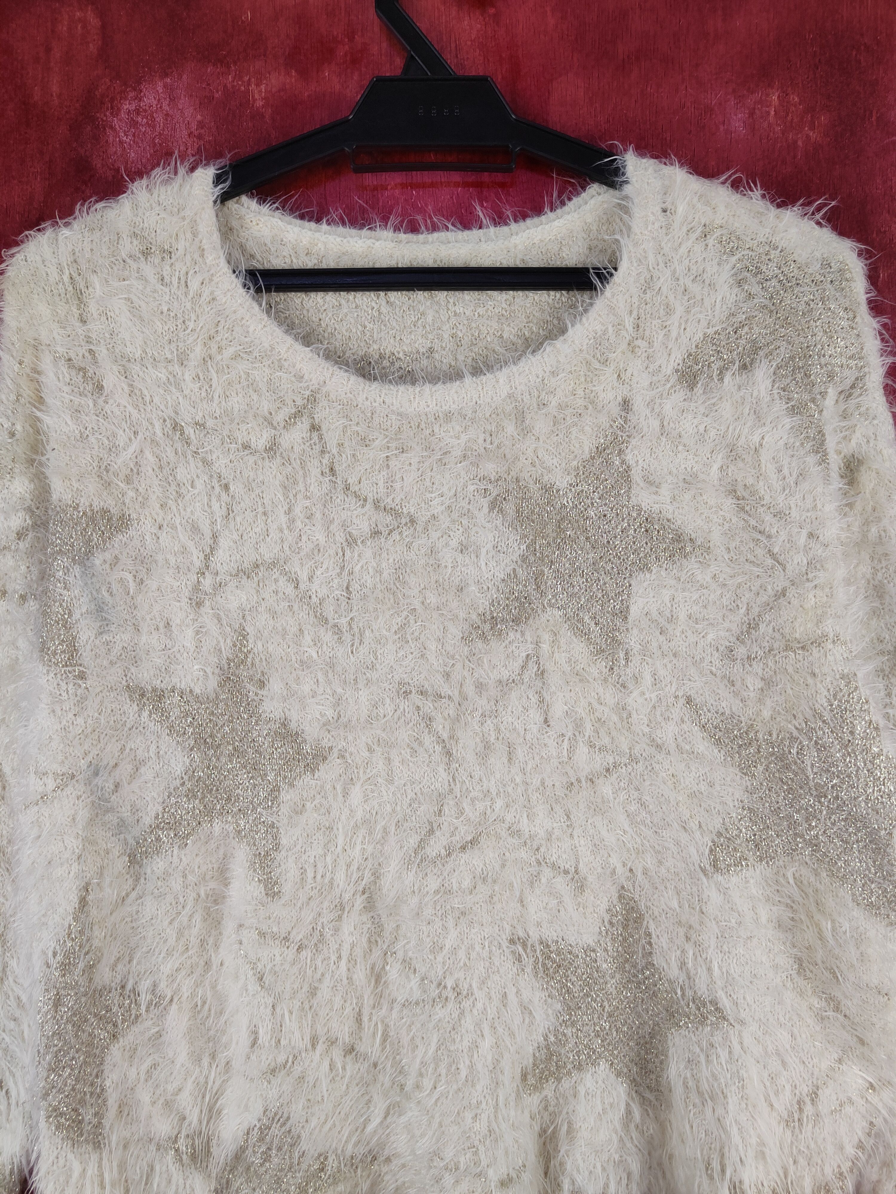 Japanese Brand × Vintage Star Art Stuff 🔥Here's Avenue Cream Fur Mohair Knitwear Size S / US 4 / IT 40 - 2 Thumbnail