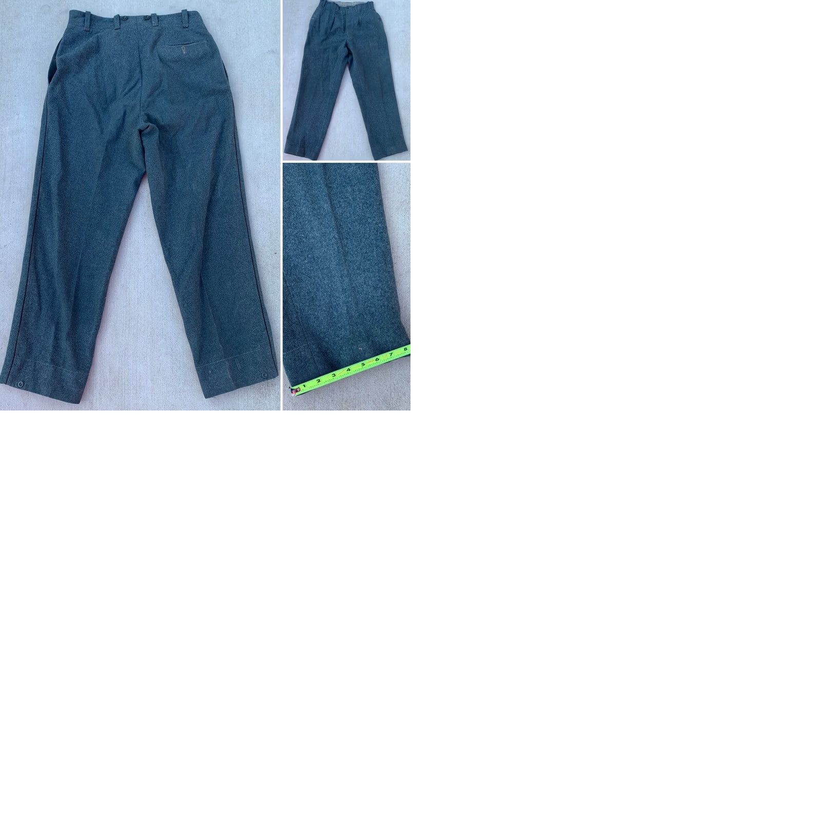 Vintage Vintage Wool Military Pants Trousers Button Fly 33 in waist 30 in inseam Green Military/Workwear Mens Size US 33 - 9 Thumbnail