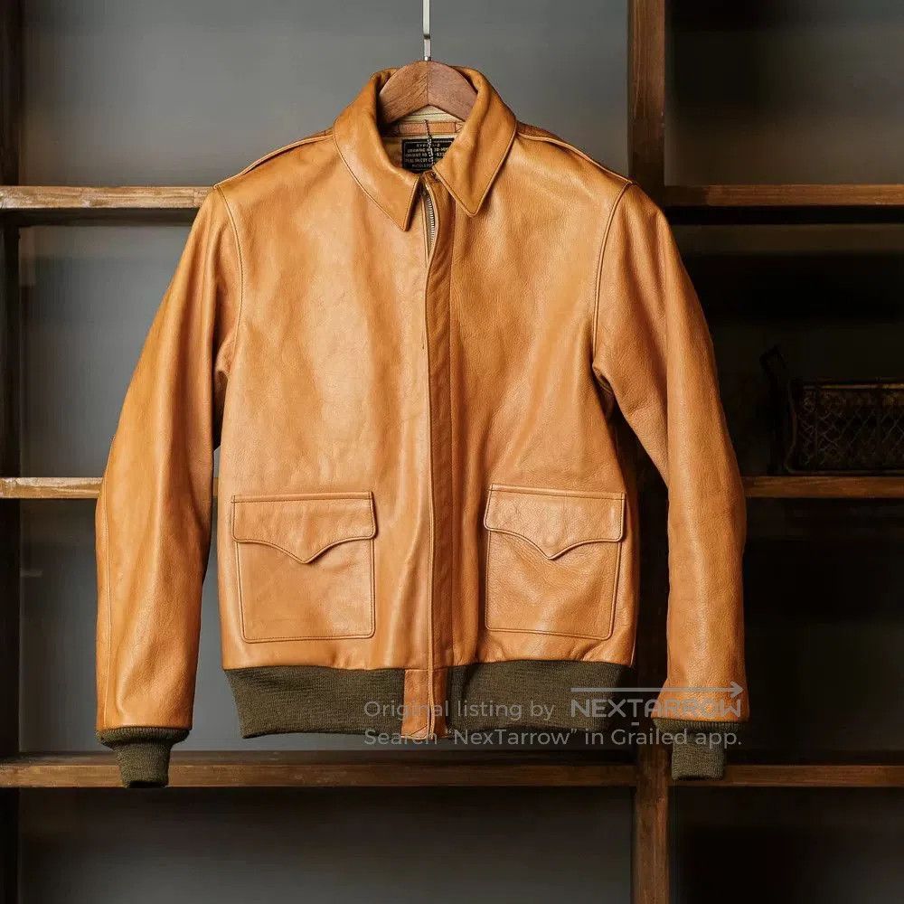 The Real McCoy's real mccoy a2 leather jacket in sunset yellow. Size US M / EU 48-50 / 2 - 4 Thumbnail