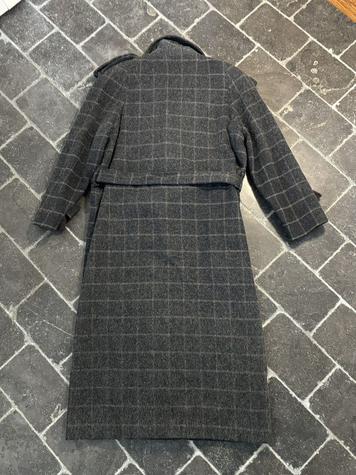 Vintage Vintage Wool Coat Belted Plaid Long Trench Floor Length Grey Size US S / EU 44-46 / 1 - 16 Thumbnail
