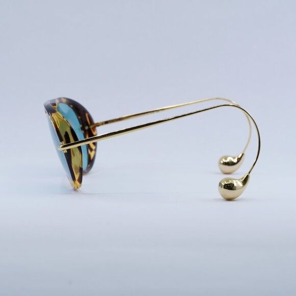 Bottega Veneta Bottega Veneta BV1273S 007 Sunglasses Havana/Gold Geometric Size ONE SIZE - 11 Thumbnail