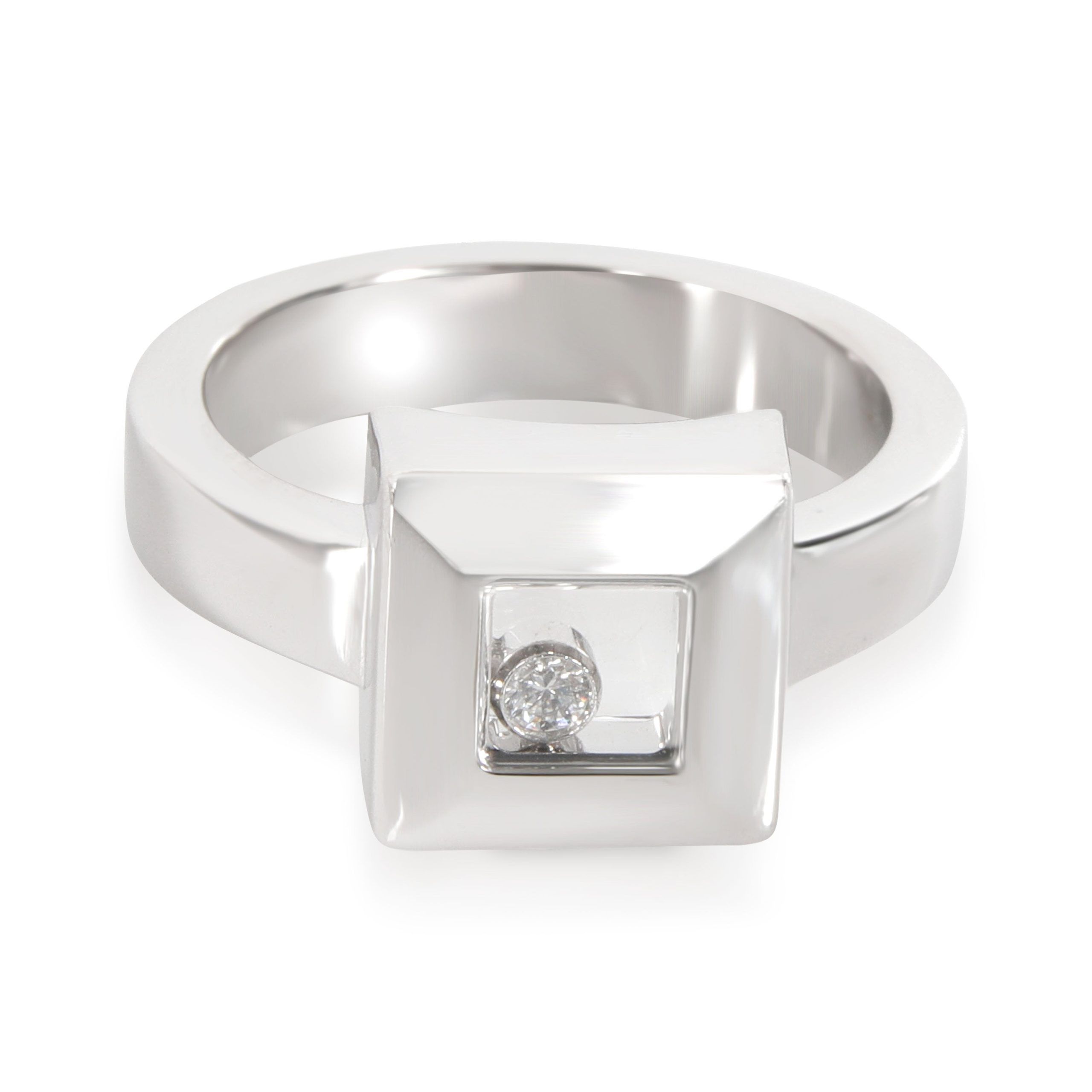 image of Chopard Happy Diamonds Ring In 18K White Gold 0.05 Ctw, Women's