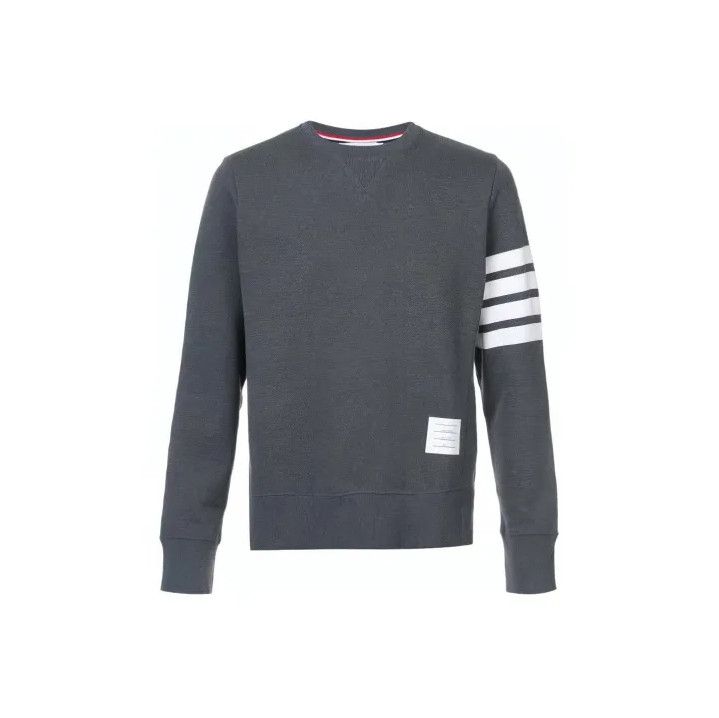 Thom Browne Thom Browne Gray Striped Crewneck Sweatshirt Size US M / EU 48-50 / 2 - 1 Thumbnail