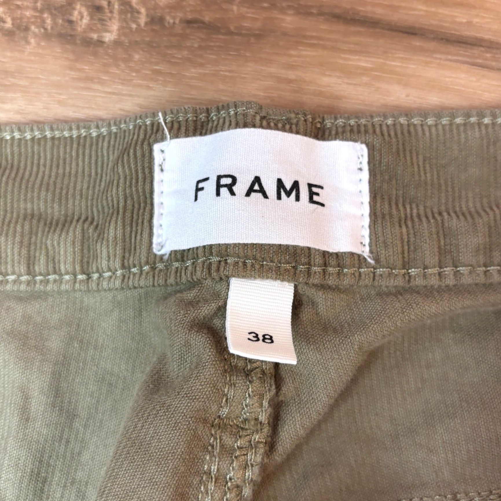 Frame FRAME L'Homme Slim Corduroy Pants Mens Size 38 Khaki Green Cotton Blend Slim Fit Casual Workwear Cotton Blend Black? Size US 38 / EU 54 - 6 Thumbnail