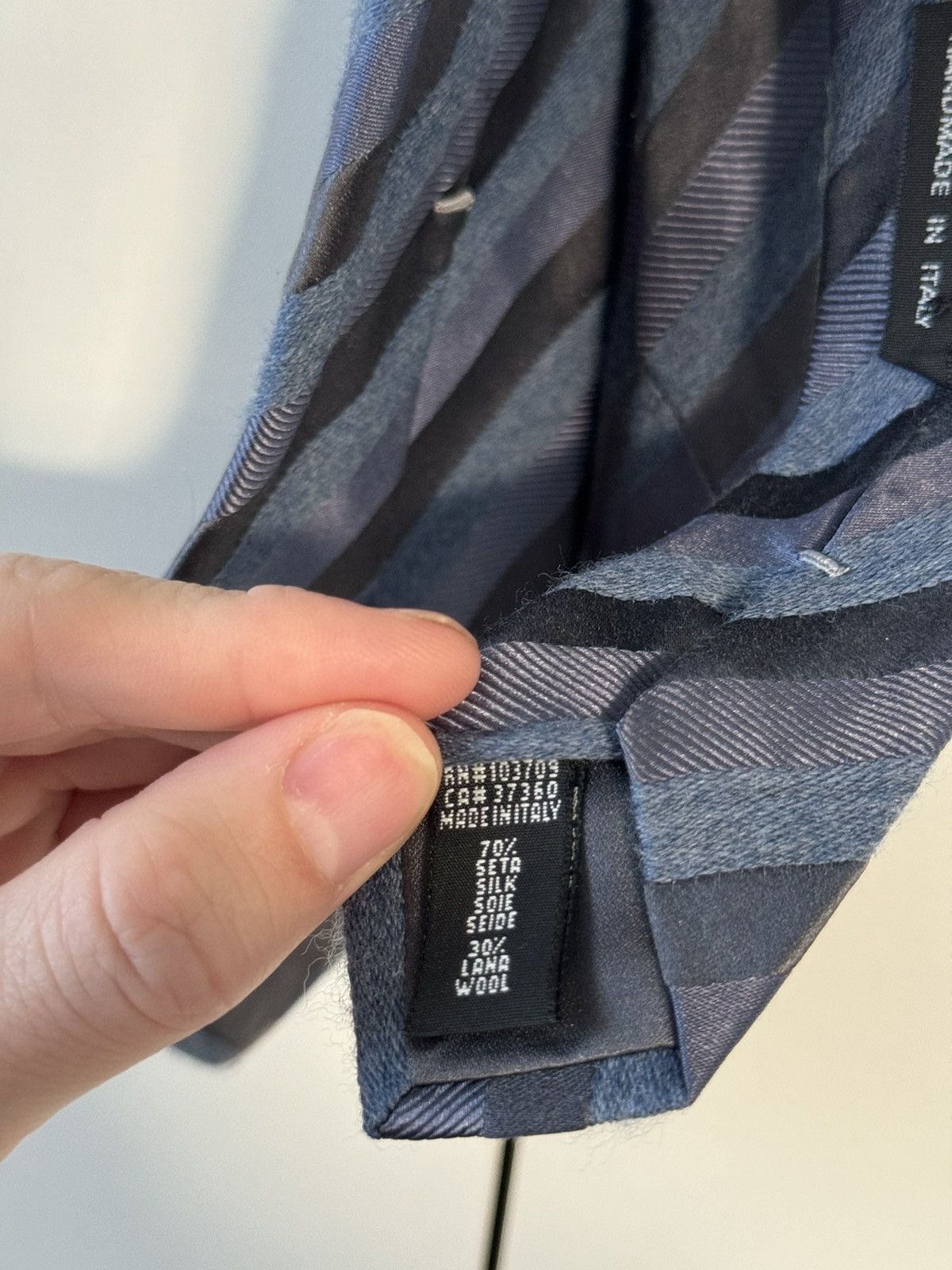 Giorgio Armani Handmade Wool and Silk Striped Tie FW14 Size ONE SIZE - 4 Thumbnail