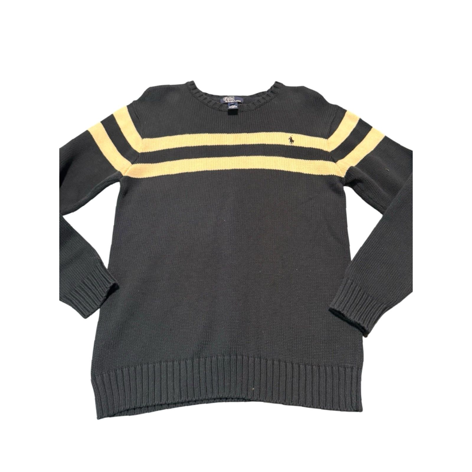 Polo Ralph Lauren VINTAGE Polo Ralph Lauren Striped Knit Sweater Blue/White XL Made In Japan Pullover Crew Neck Unisex Adults Long Sleeve Size XL / US 12-14 / IT 48-50 - 2 Thumbnail
