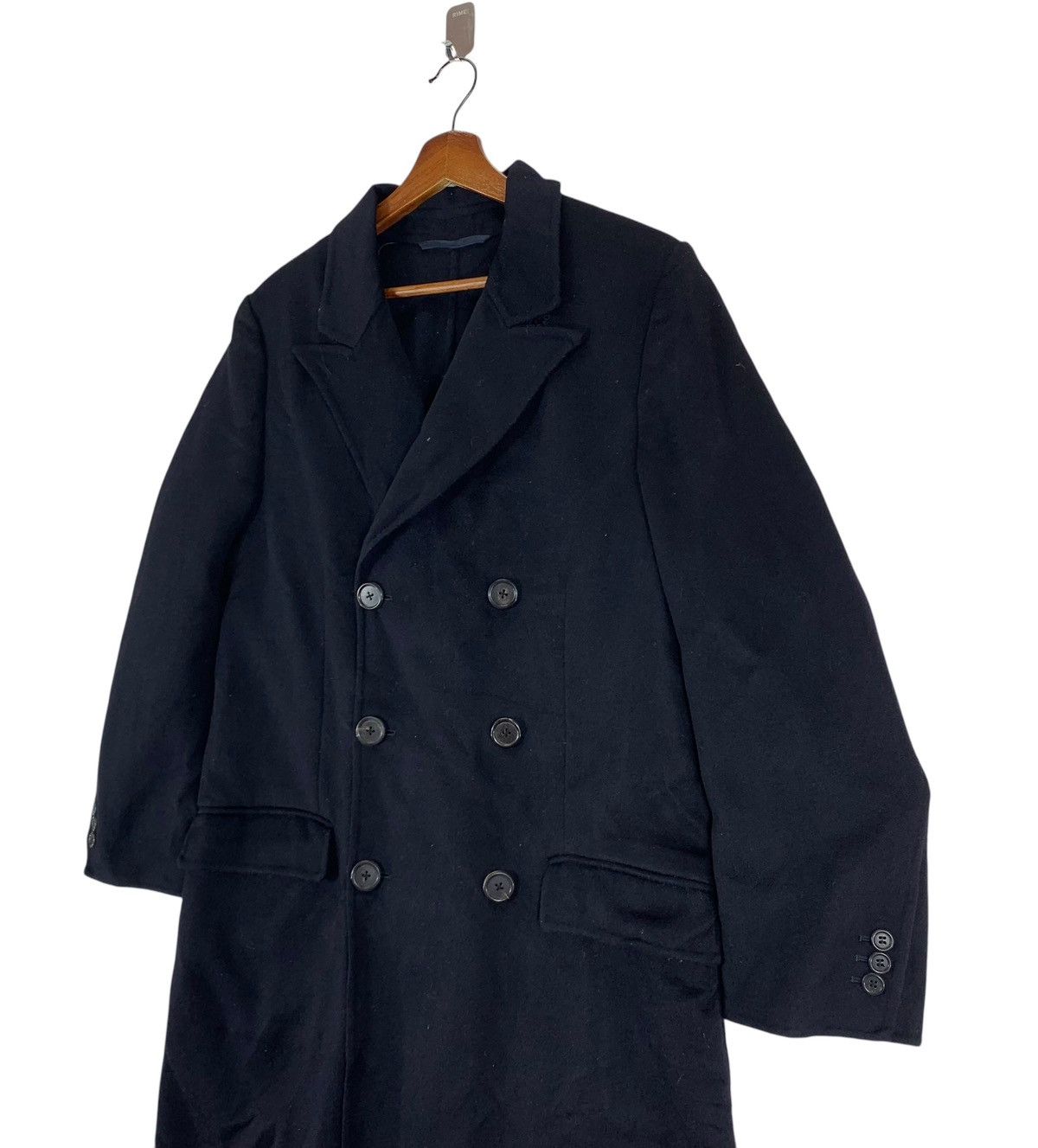 Alfred Dunhill × Vintage VINTAGE DUNHILL DOUBLE BREASTED OVERCOAT BLACK JACKET WOOL Size US M / EU 48-50 / 2 - 3 Thumbnail