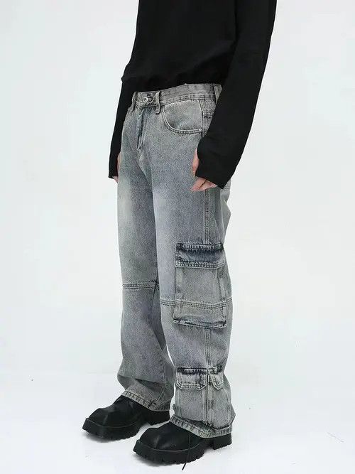 VIBE Retro baggy cargo jeans with big pockets Size US 32 / EU 48 - 6 Thumbnail