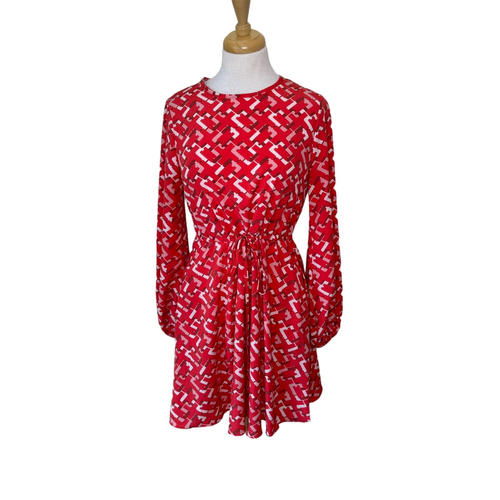 Other Pomander Place Geometric Patterned Tie Waist Dress Size S / US 4 / IT 40 - 1 Thumbnail