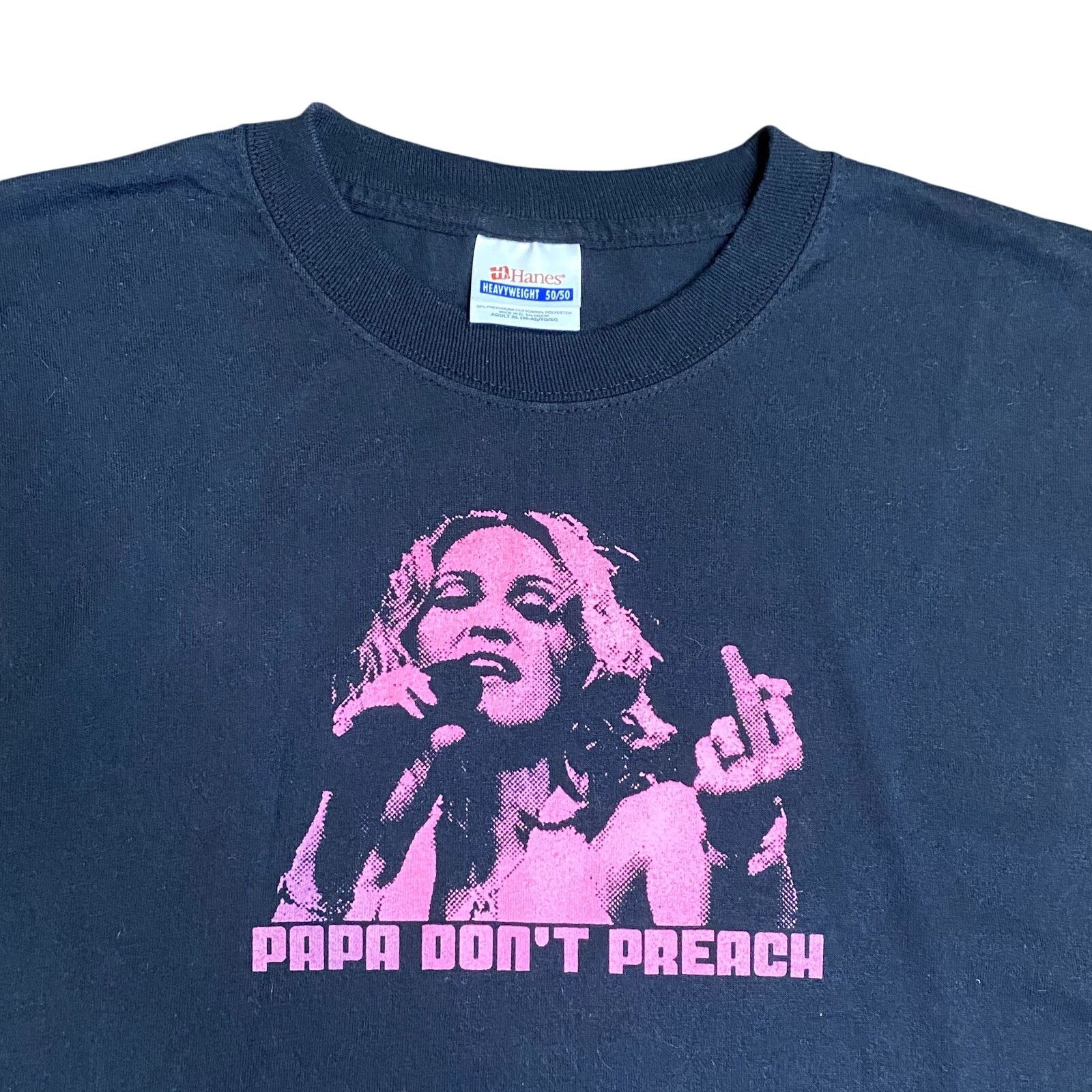 Hanes Papa Dont Preach Madonna Y2K Grunge Punk T Shirt Size XL Size US XL / EU 56 / 4 - 6 Thumbnail