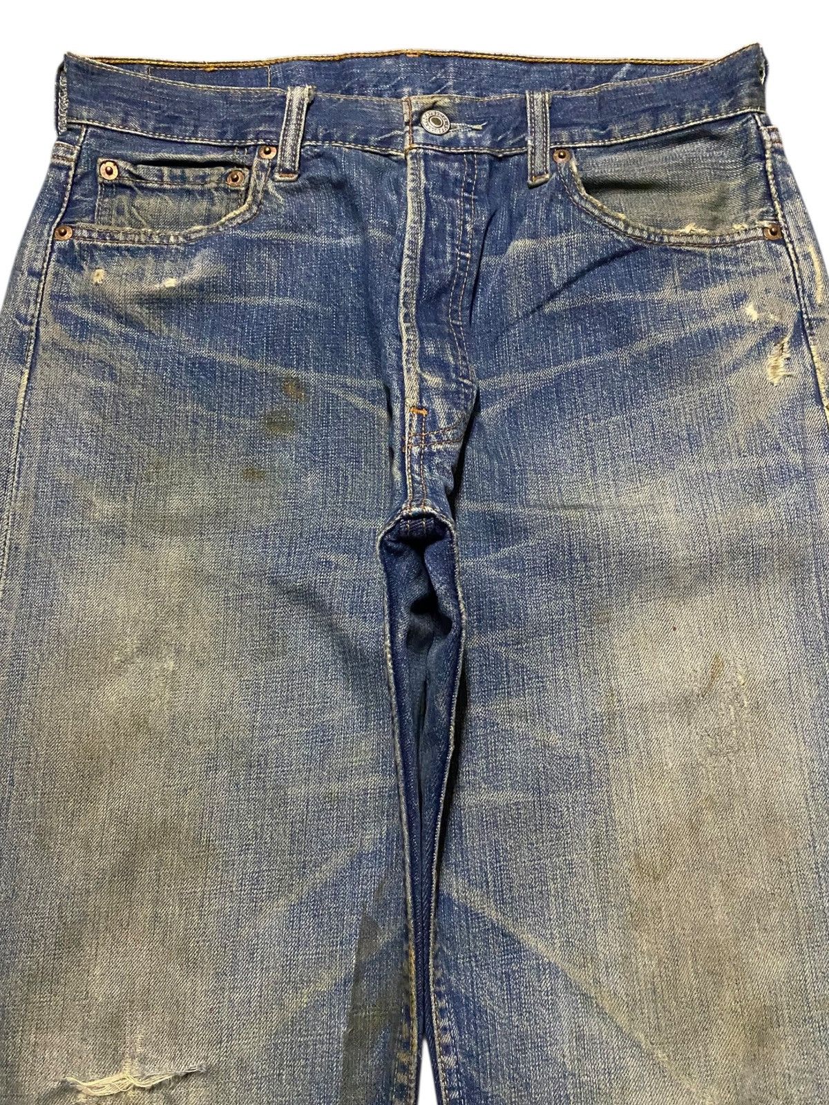 Levi's Vintage Levis 501 Mud Wash Distressed Loose Jeans Size US 30 / EU 46 - 3 Thumbnail