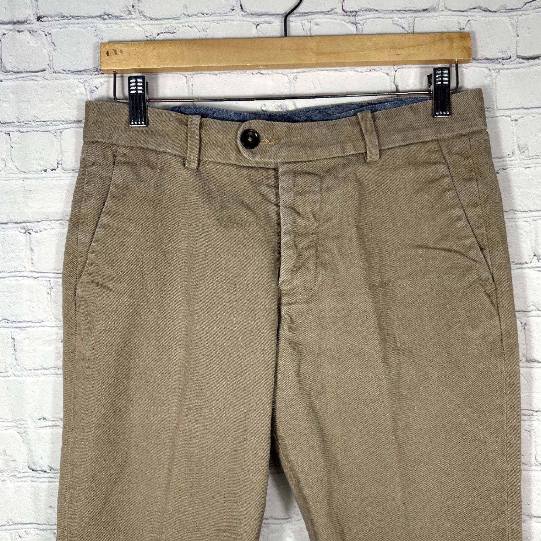 Gustin Gustin Slim Chino Pants Mens 31 x 31 Brown Button Fly Twill 5-Pocket Straight Leg Casual Business Travel Shirt Blues? Size US 31 - 2 Thumbnail