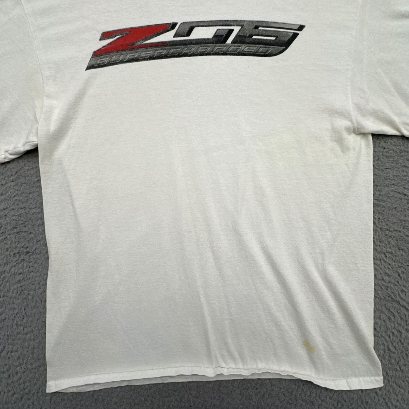 Gildan VINTAGE Gildan Chevrolet Chevy Corvette Z06 Supercharged T Shirt Mens L White Size US L / EU 52-54 / 3 - 5 Thumbnail