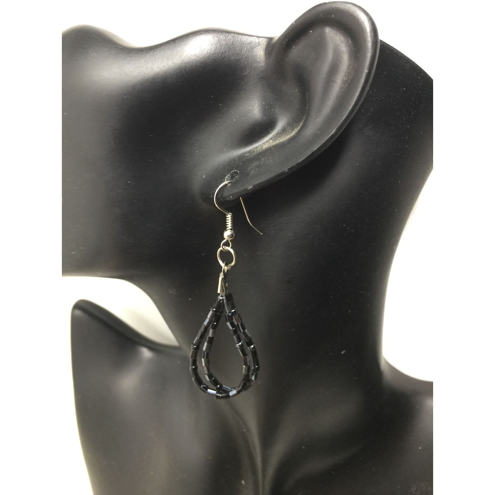 Other Women's Black Beaded Tear Drop Shaped Earrings Size ONE SIZE - 3 Thumbnail