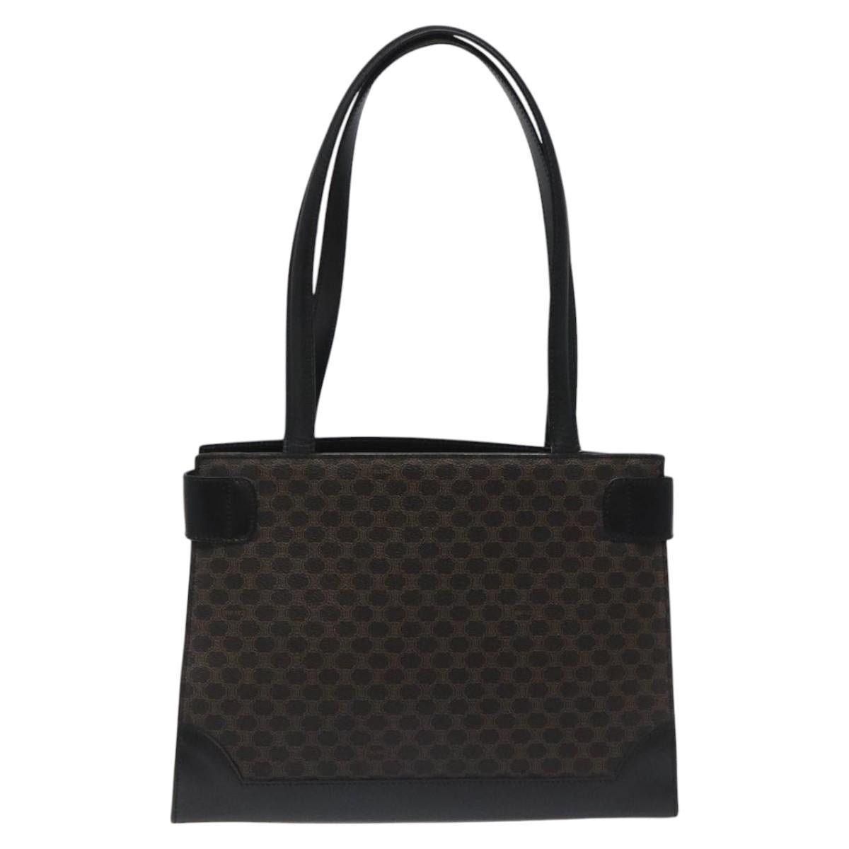 Celine CELINE Macadam Canvas Shoulder Bag Pvc Leather Black Gold Size ONE SIZE - 3 Thumbnail