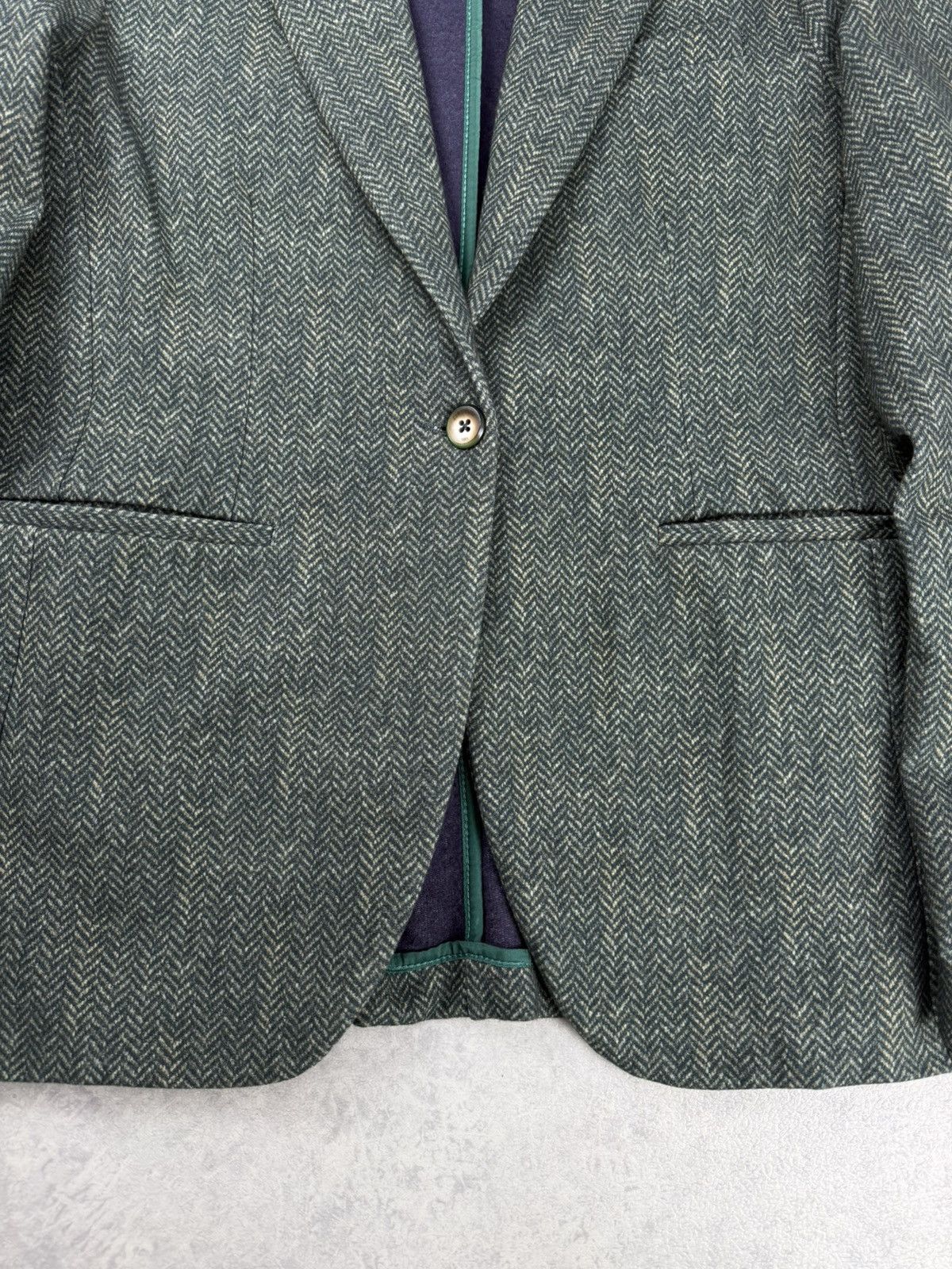Circolo 1901 Circolo 1901 Womens Jersey Blazer Green Herringbone Size 46 Size L / US 10 / IT 46 - 4 Thumbnail