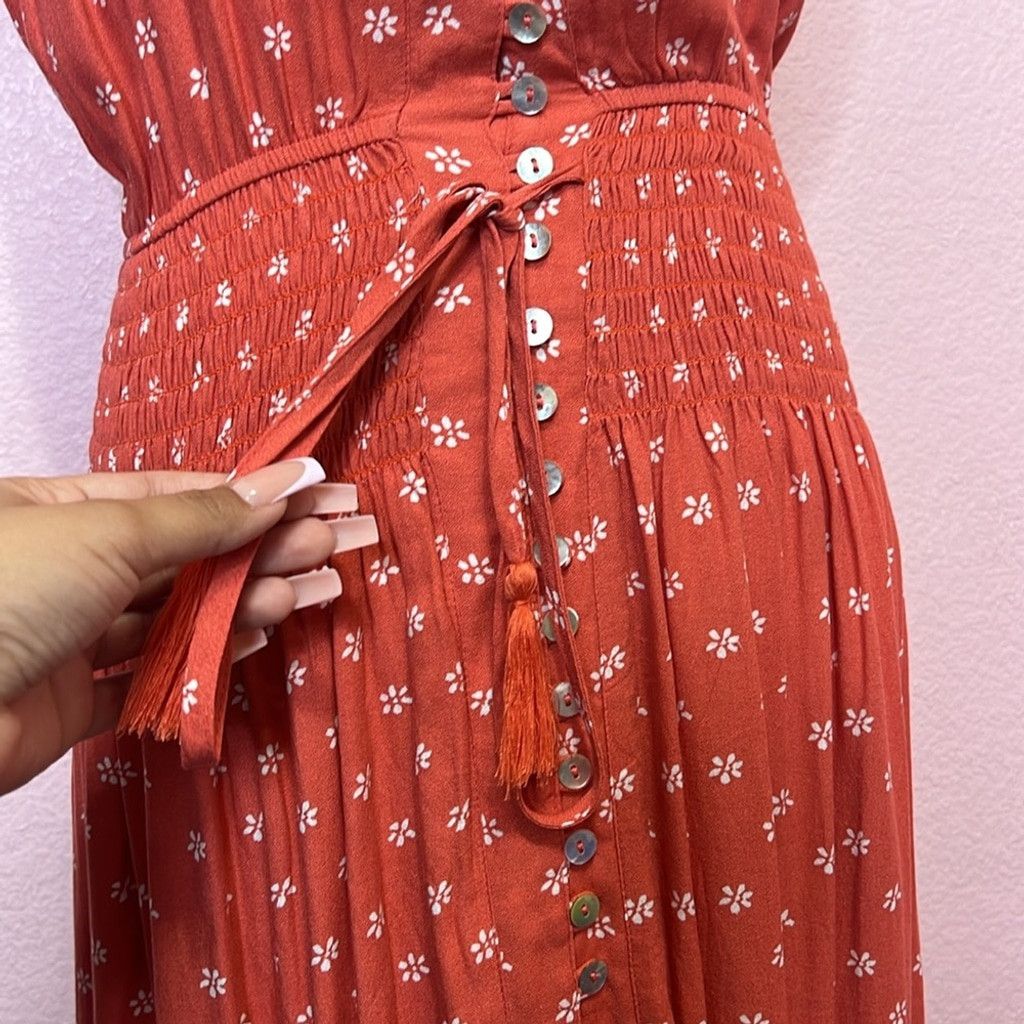Other Vici Red Maxi Dress with White Floral Pattern Size M / US 6-8 / IT 42-44 - 5 Thumbnail